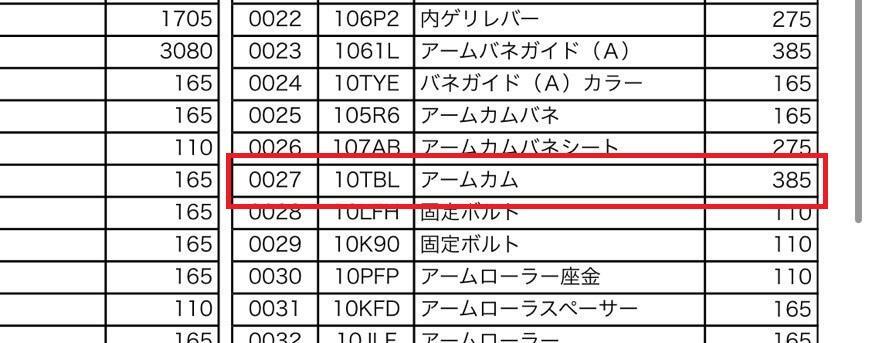 シマノ　21ナスキーのパーツリストより引用