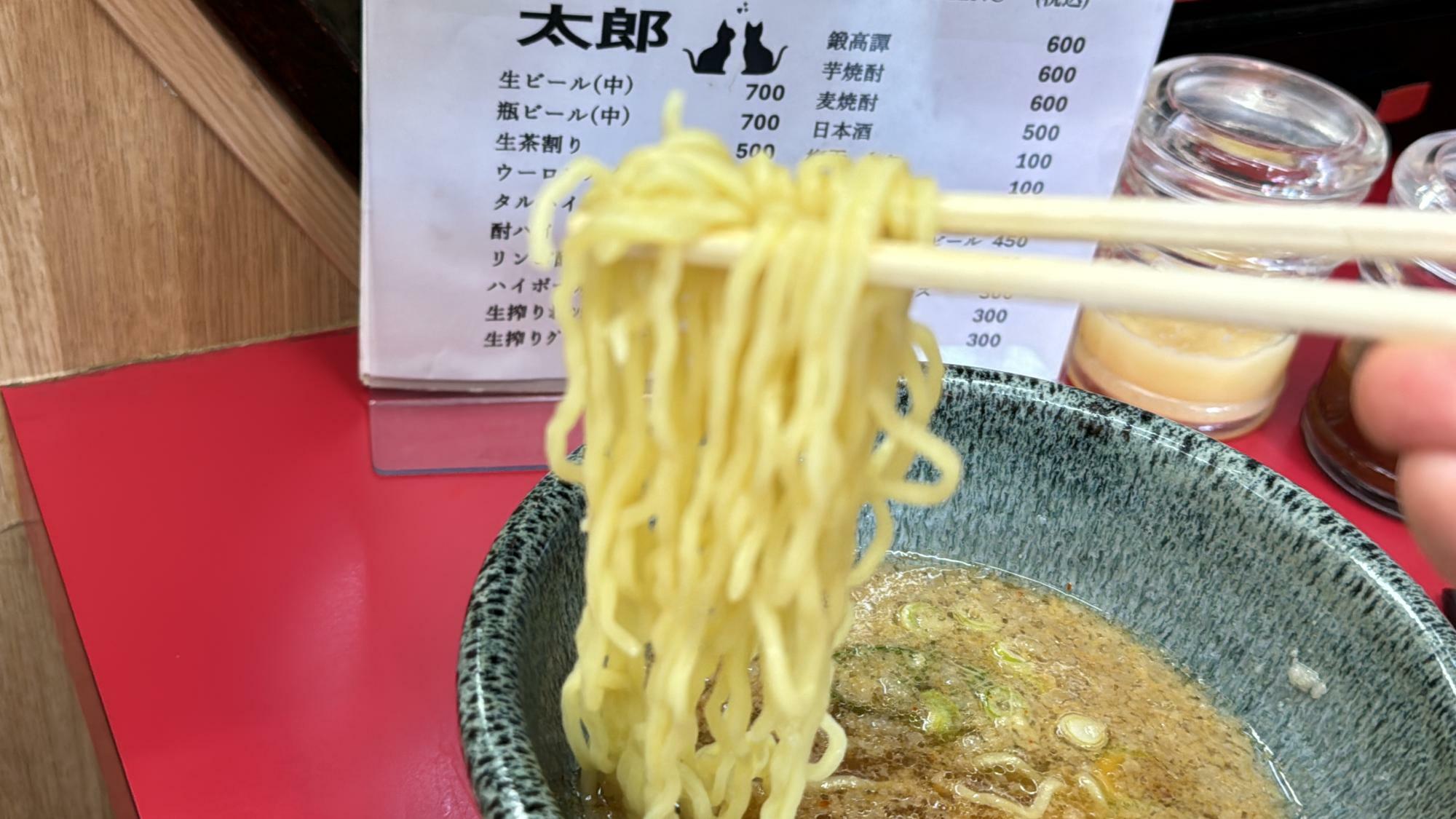 ラーメンショップ太郎坂戸店つけめんの麺