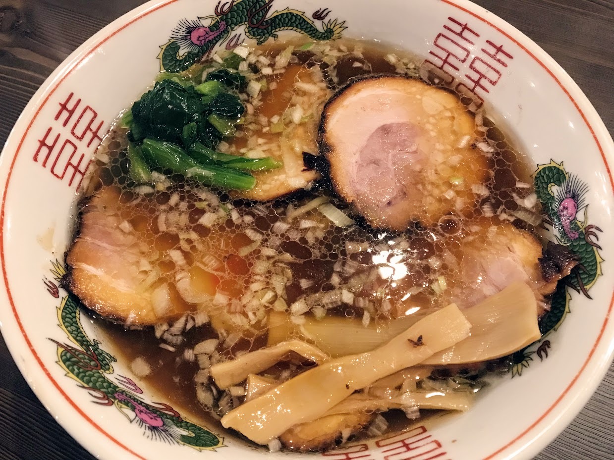 2019年3月に食べた「地鶏チャーシュー中華そば（麺半分）」