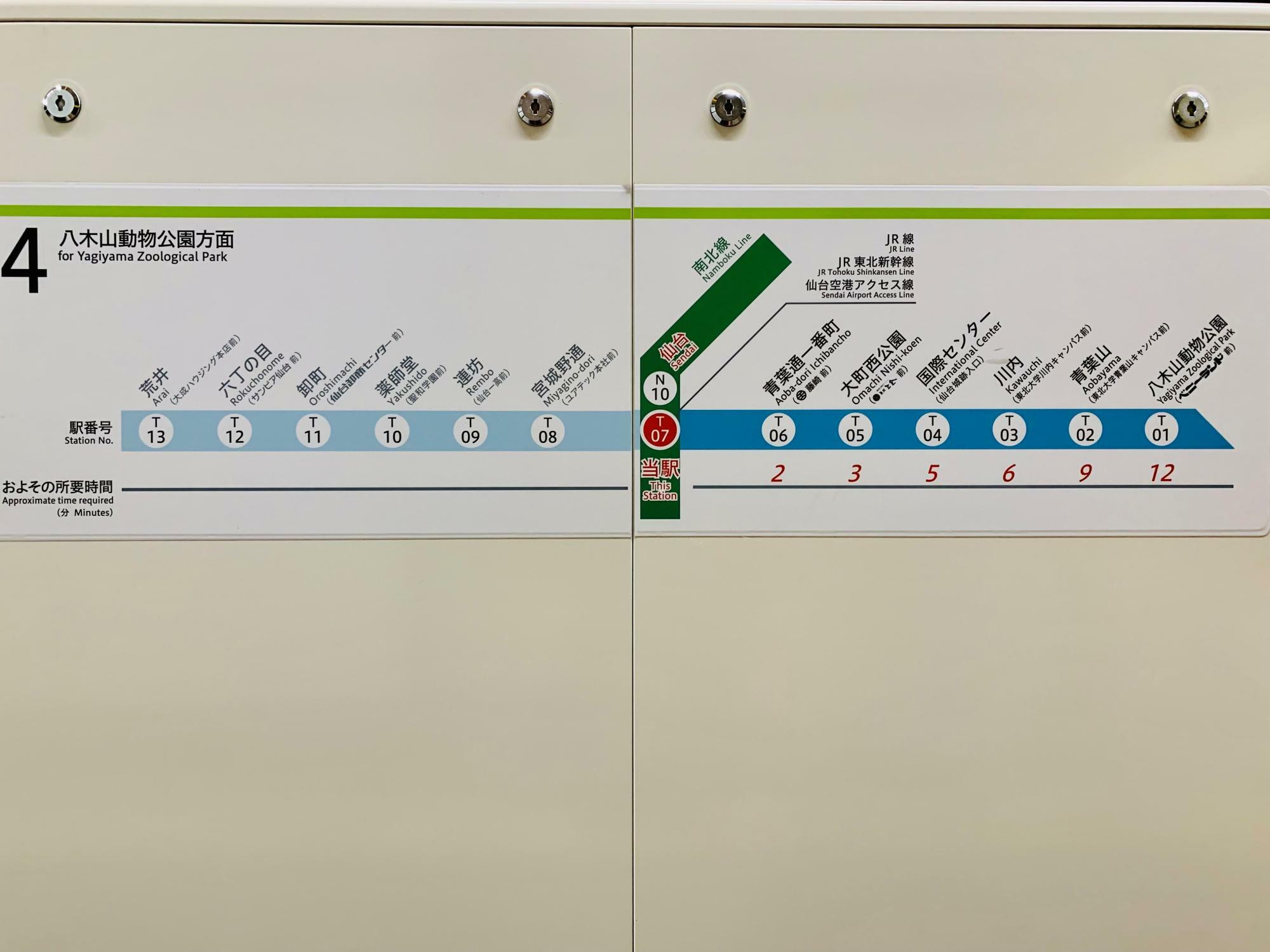 仙台市営地下鉄 東西線 路線図