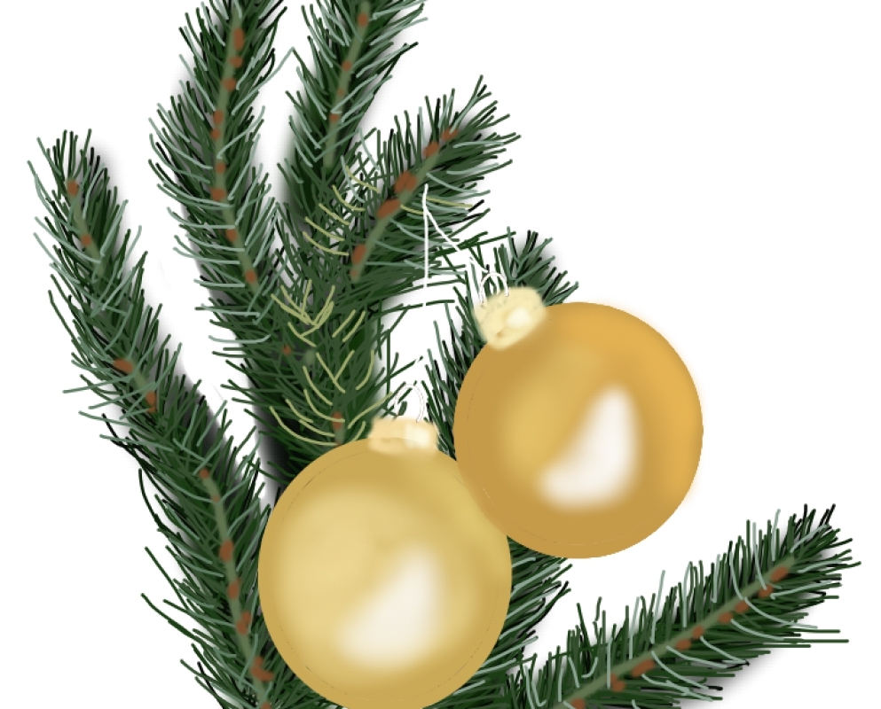 クリスマスツリーにつけられるグラスボールのイメージ