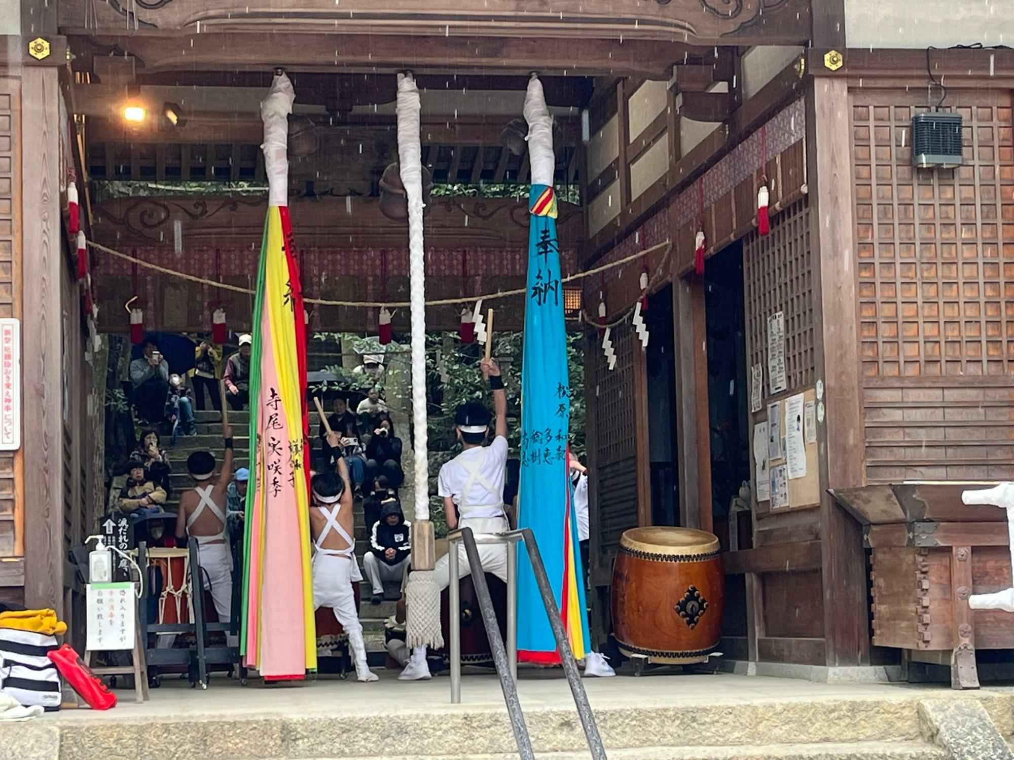 美具久留御魂神社での和太鼓奉納