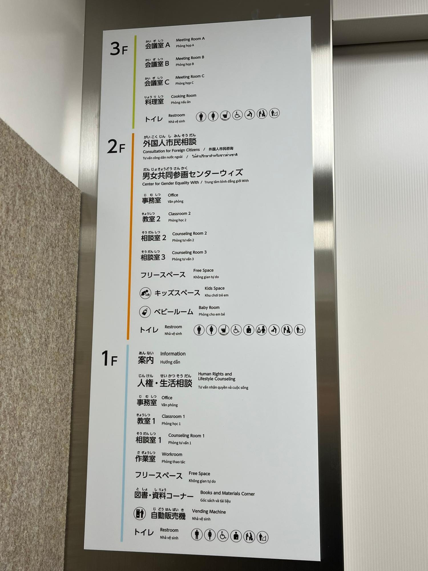 TONPAL2階には外国人相談窓口がある