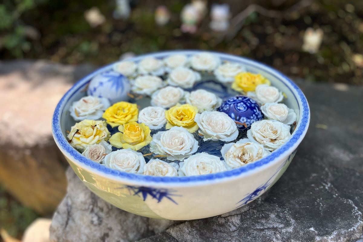 法輪寺の花手水