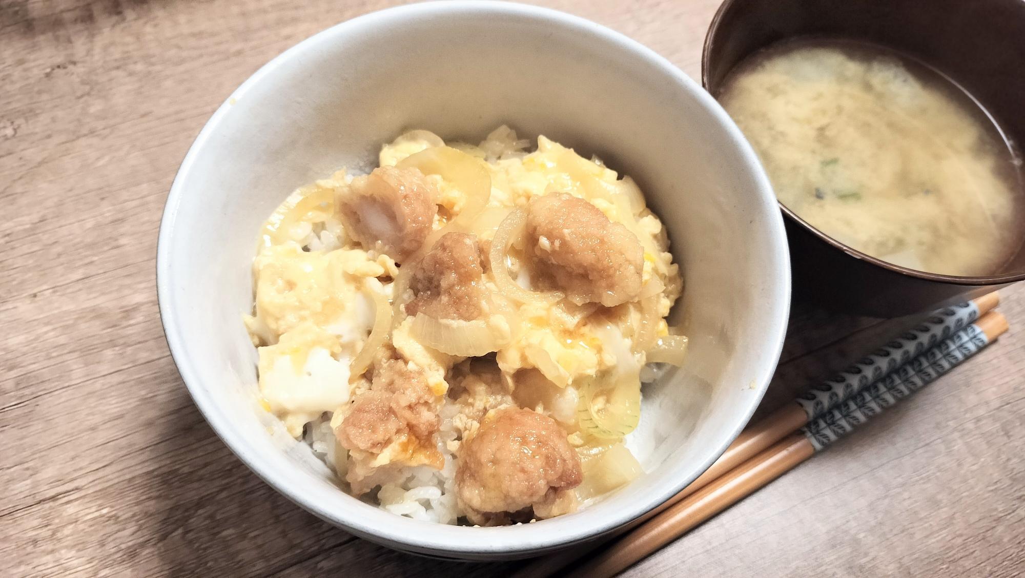 竜田揚げを使った親子丼