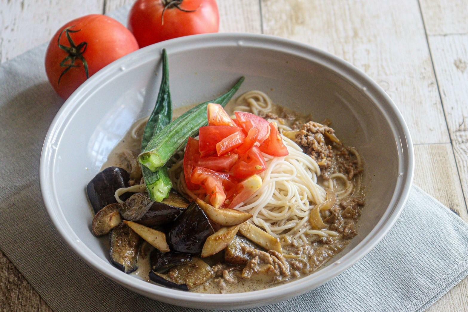 カレー風味の豆乳そうめん