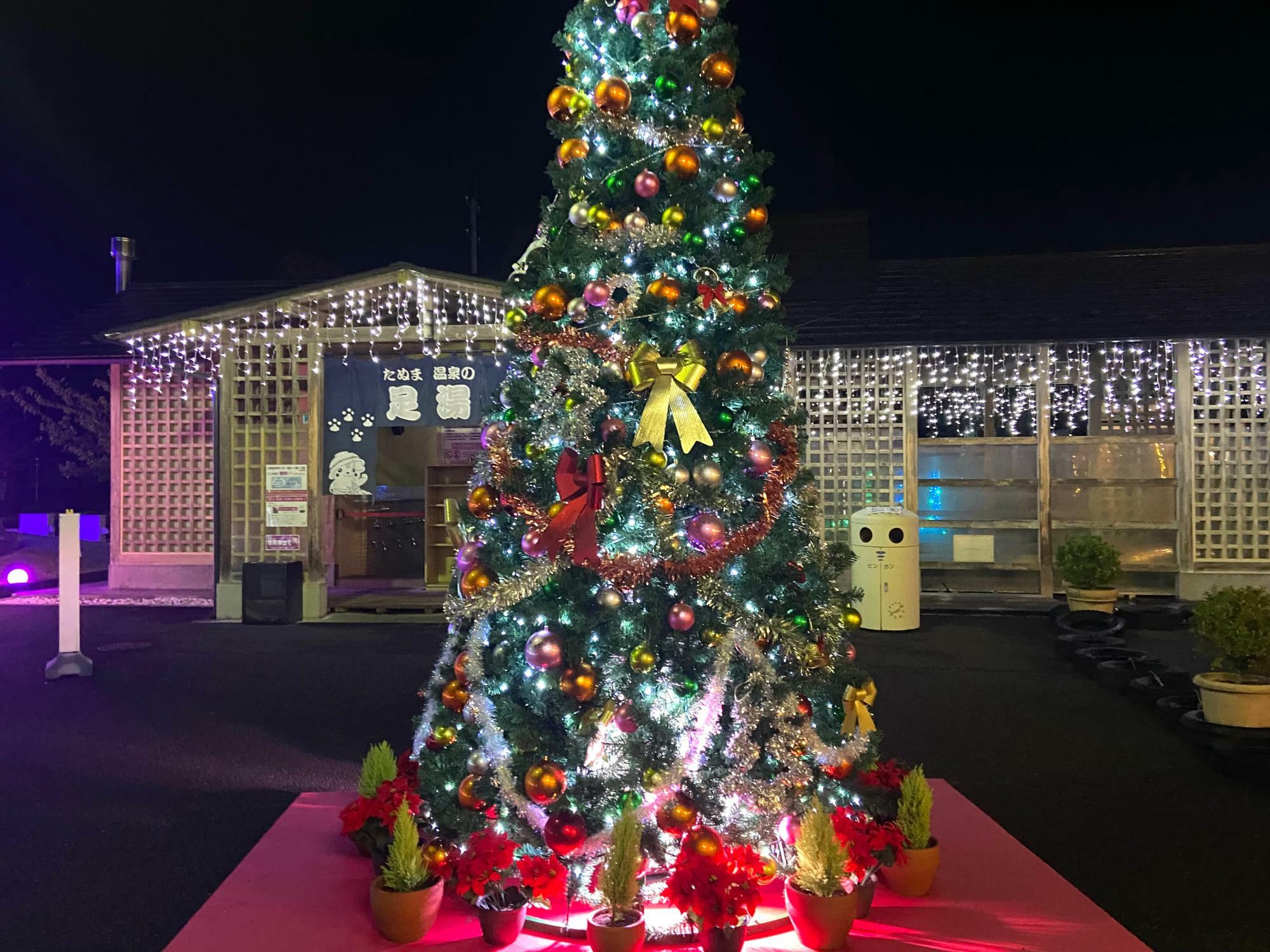 「道の駅どまんなかたぬま」のクリスマスツリー