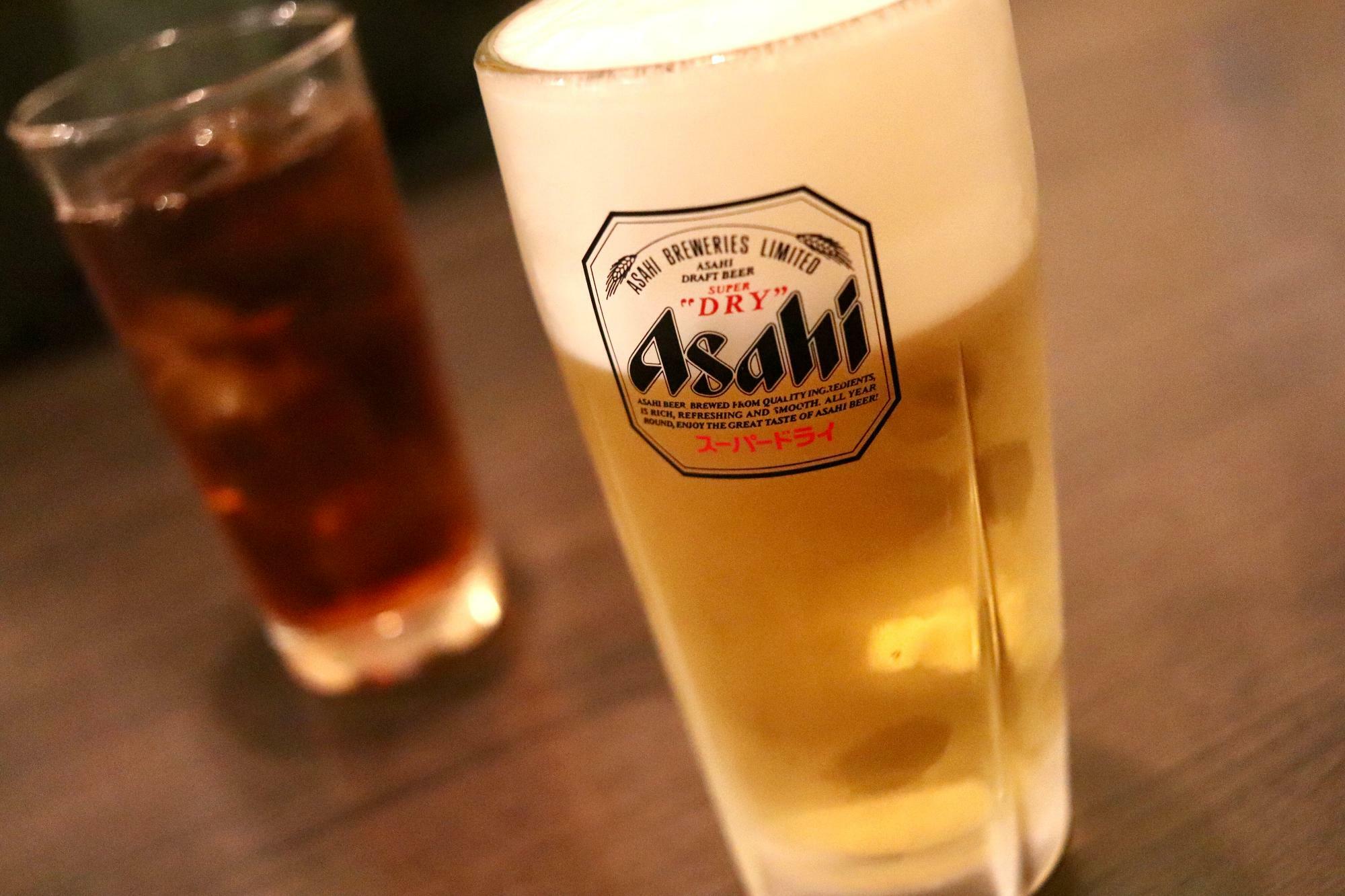 生ビール（中：600円）