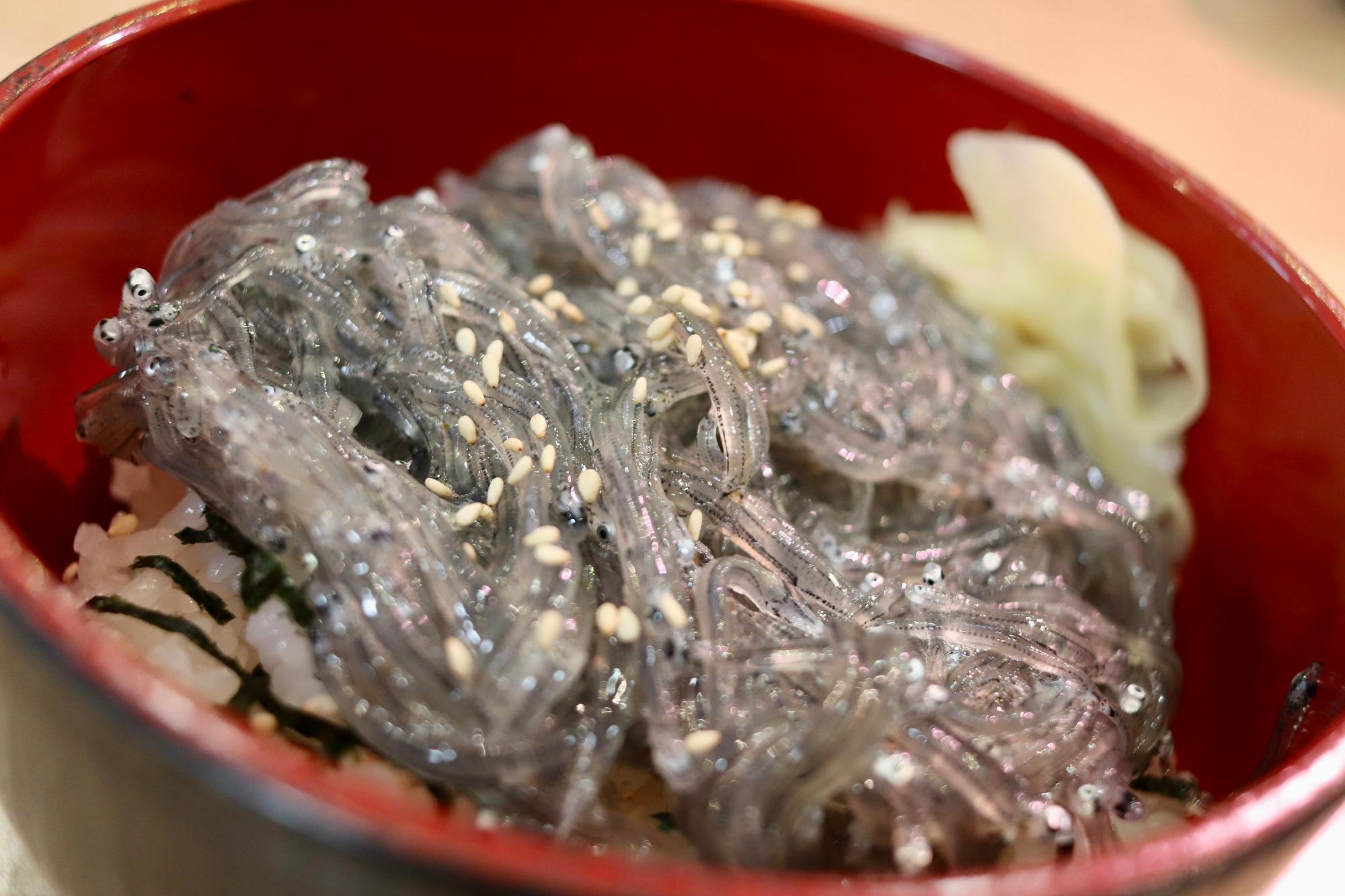 「丸勘」さんの生しらす丼（700円税込）