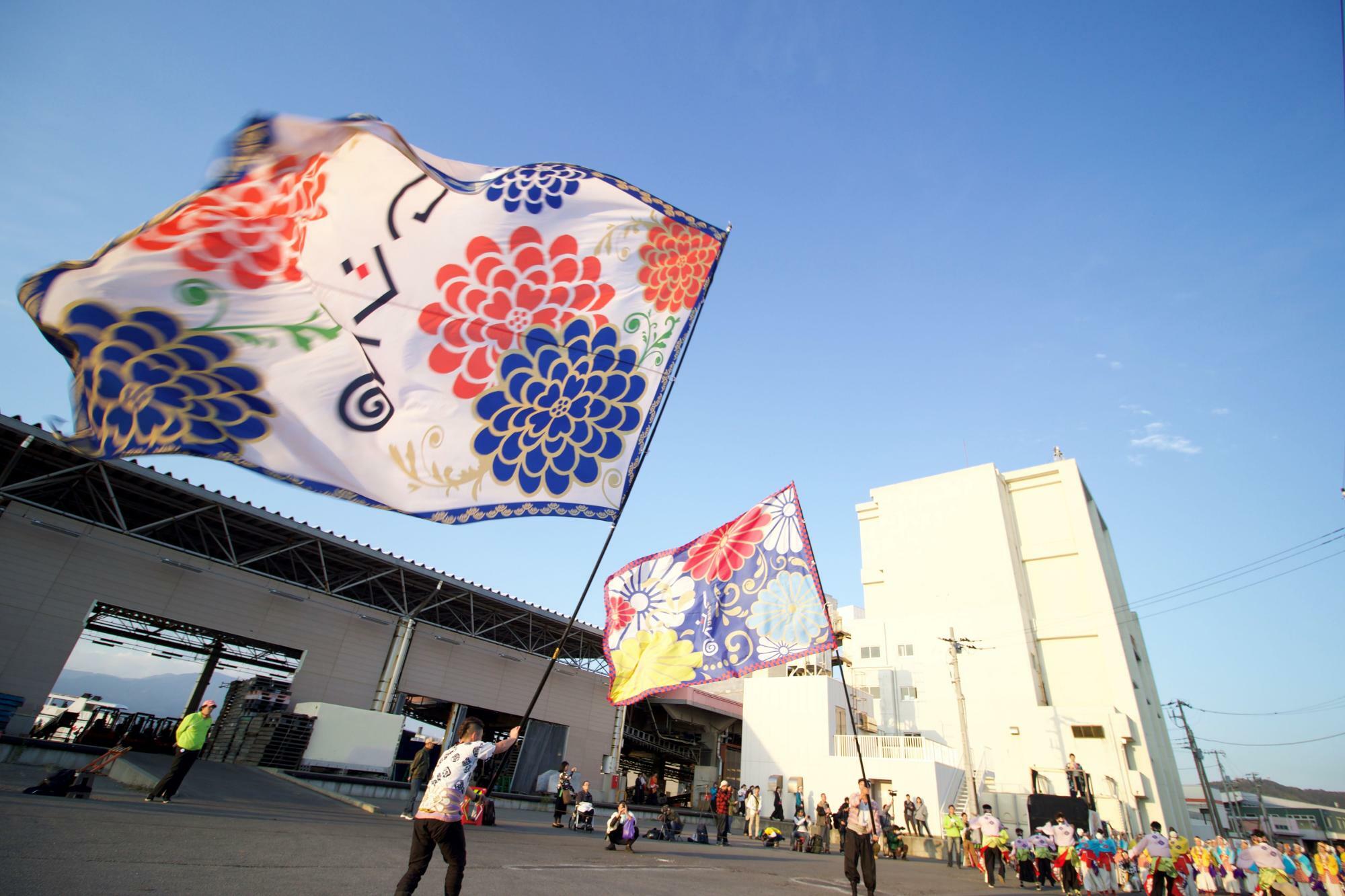 沼津港での「よさこい東海道」演舞の様子（2019年開催時）