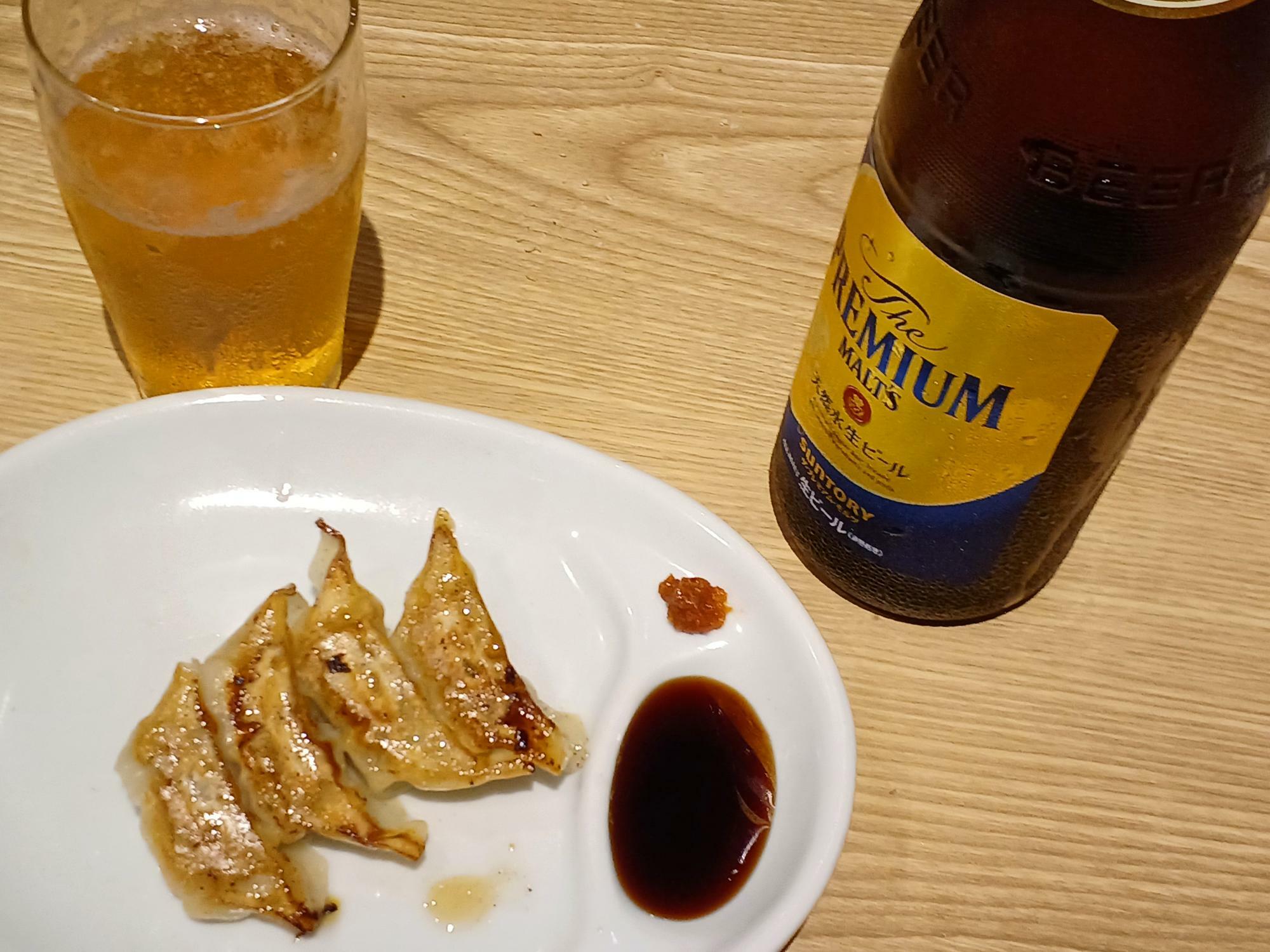 餃子にビールで至福が訪れる