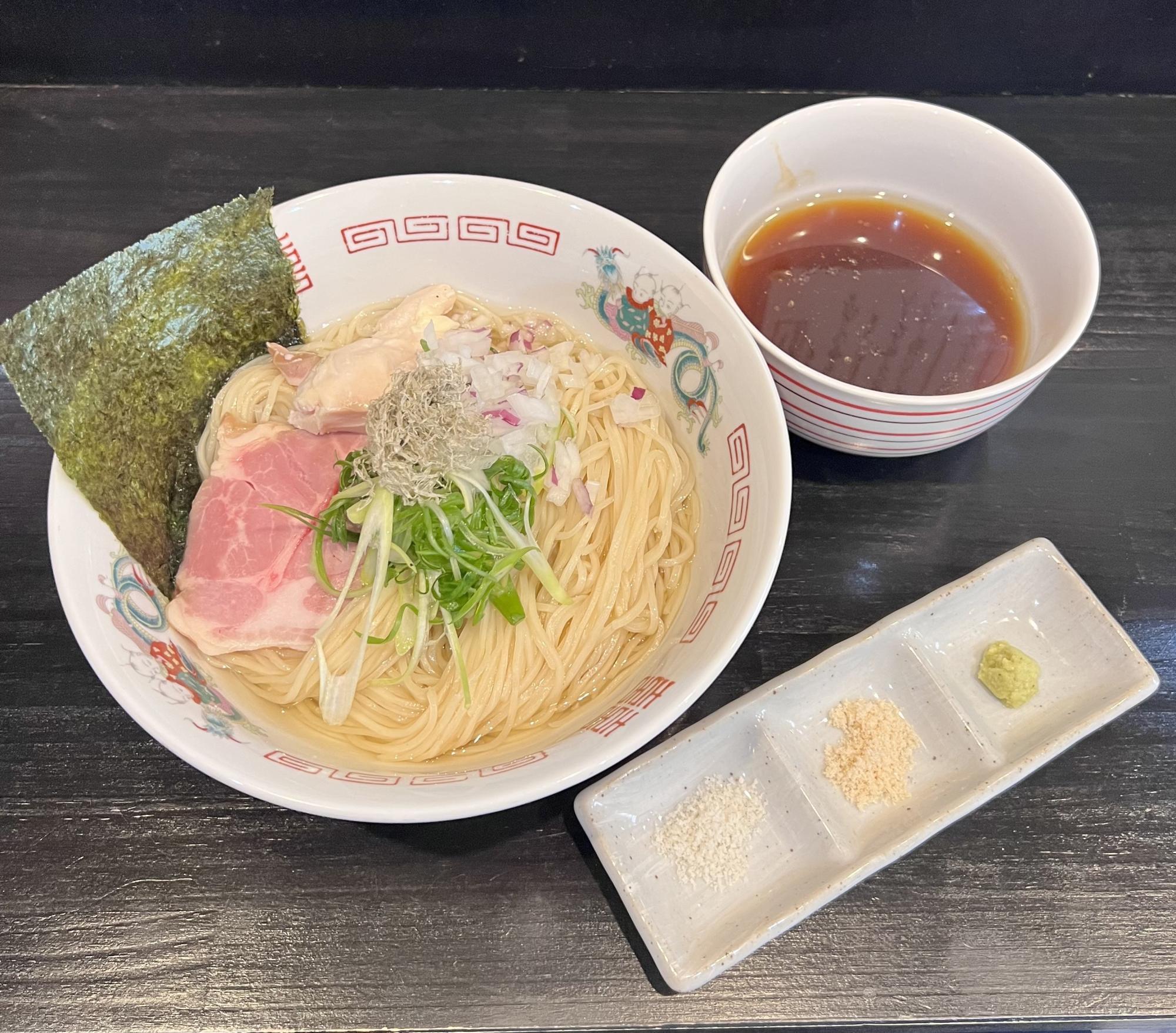 鶏昆布水つけ麺大盛