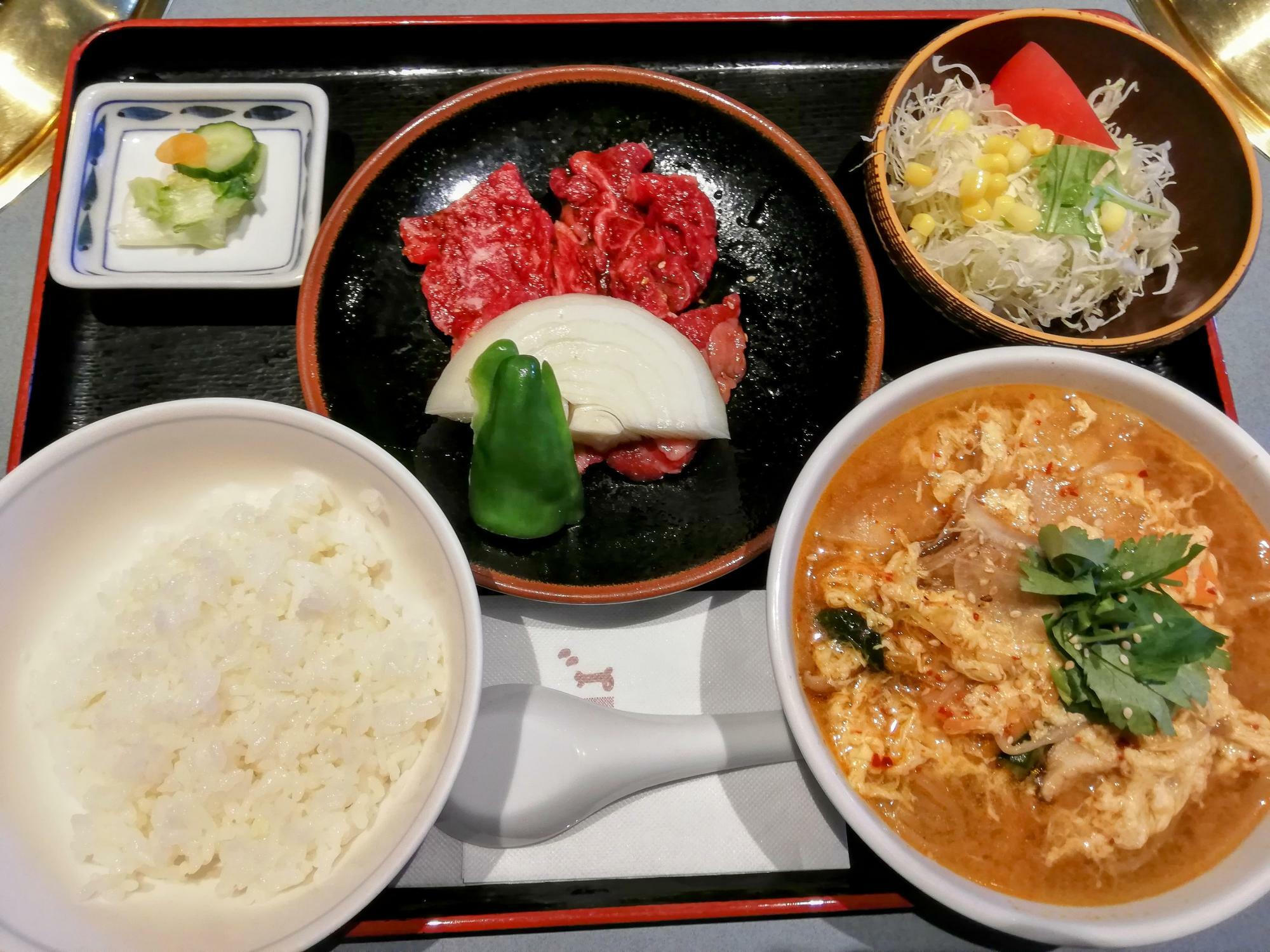 温麺カルビ定食