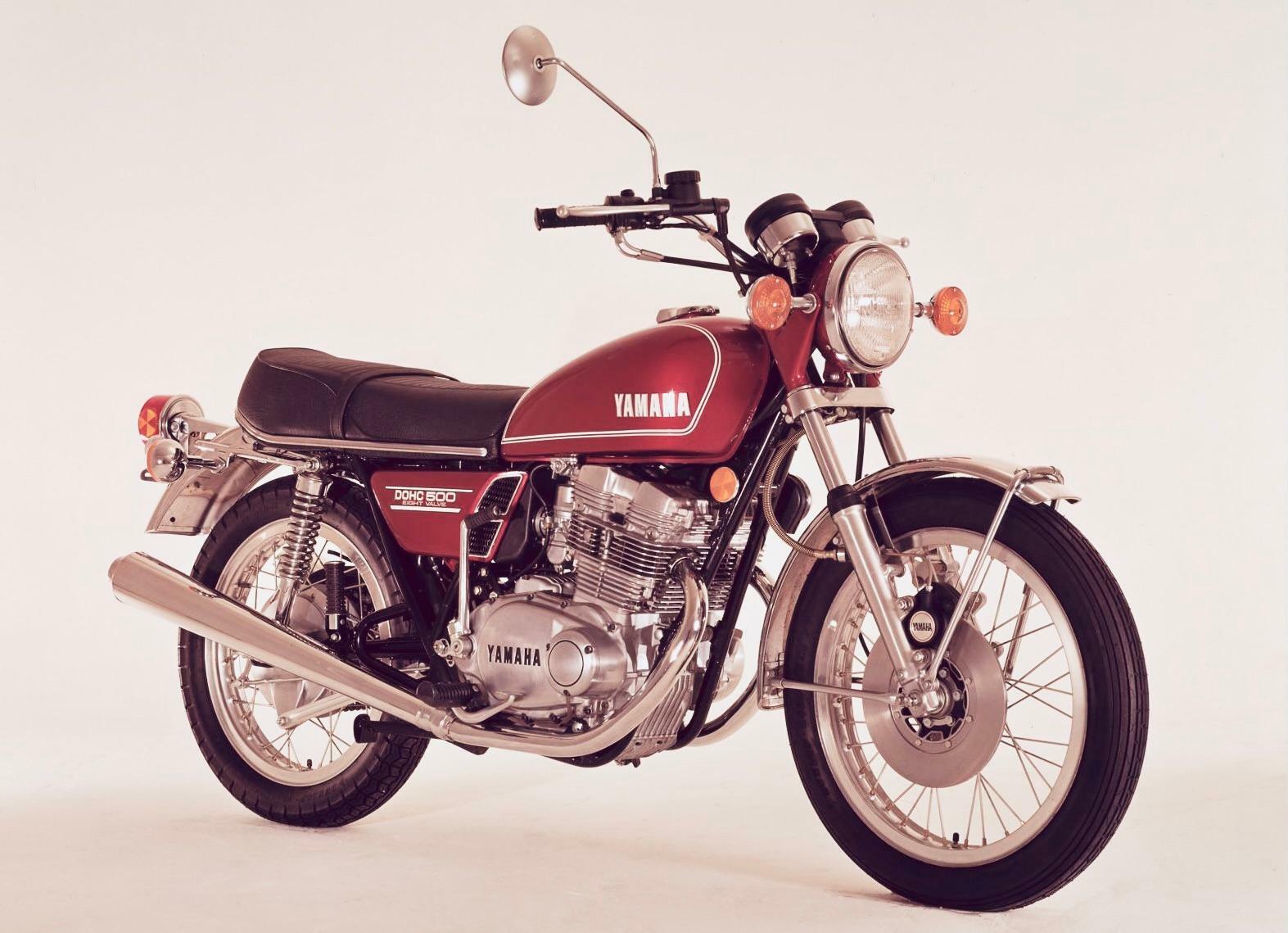 ▲ヤマハ初のDOHCバイク『TX500』(1973／画像引用元：ヤマハ発動機)