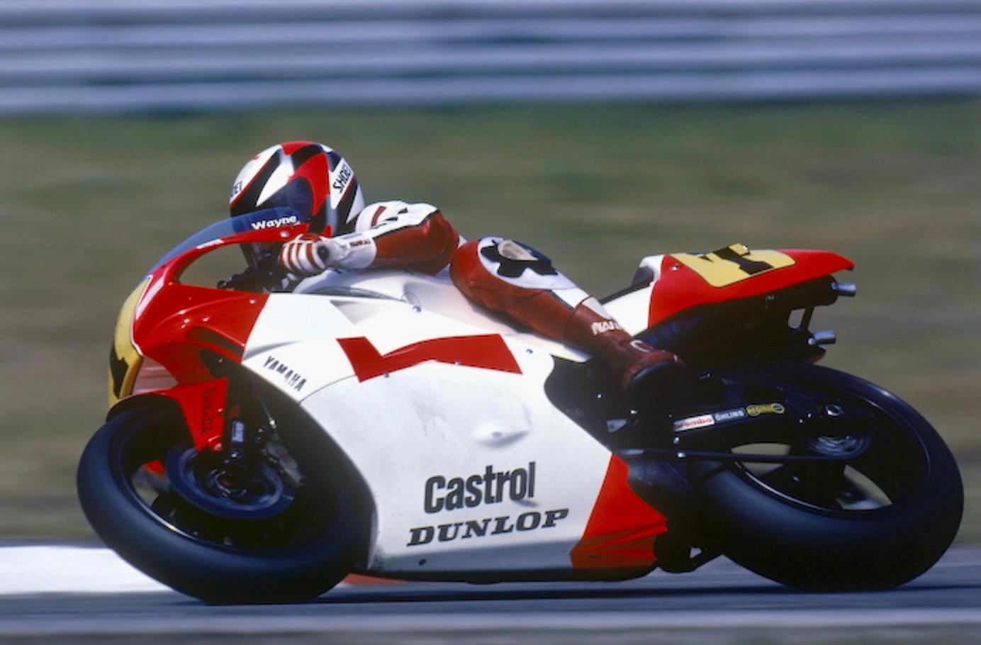 ▲紅白カラーのYZR500を駆るレイニー〈1991／画像引用元：ヤマハ発動機〉