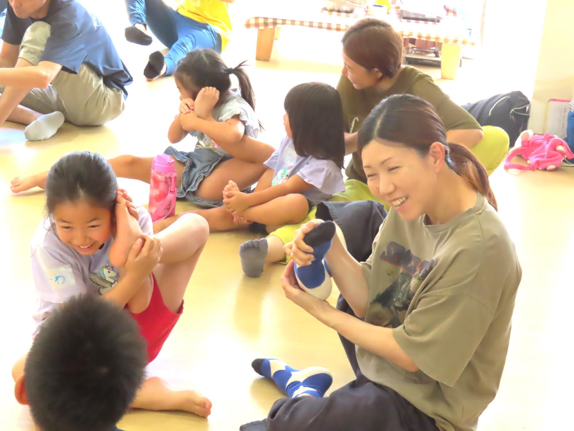 過去のうーちゃ学校での親子体操の様子