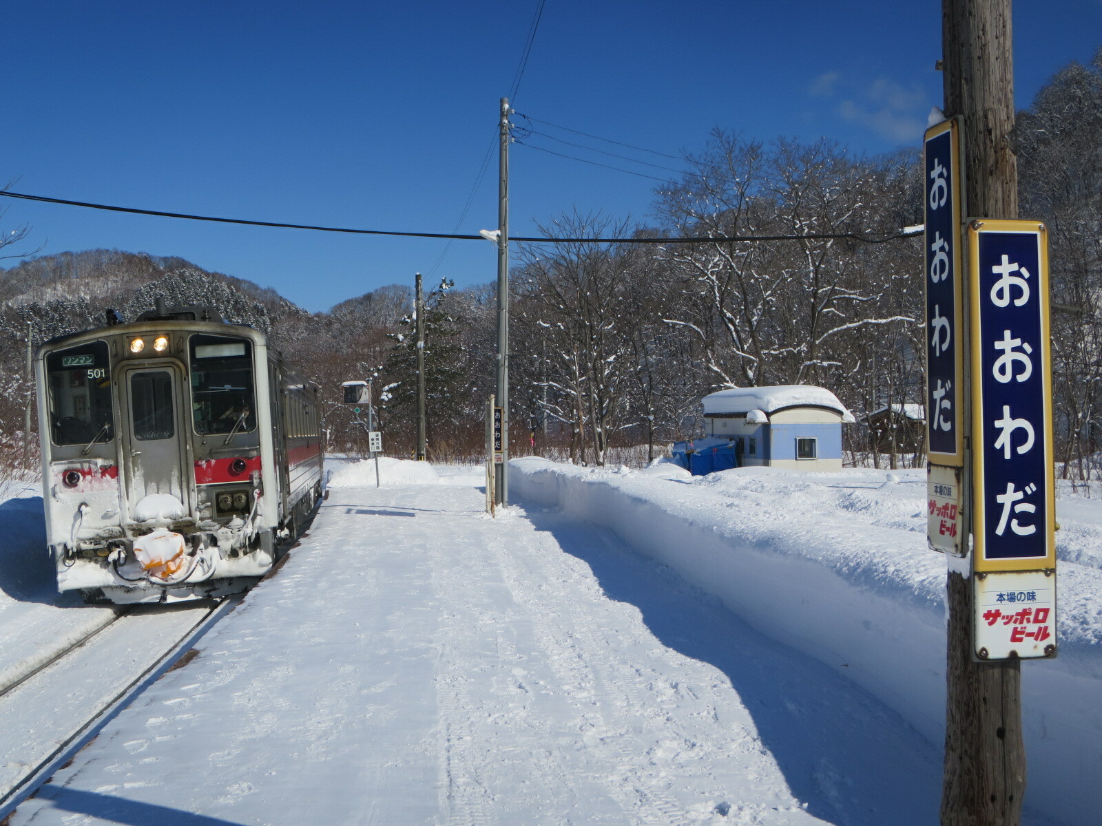 大和田駅に到着する深川行き列車