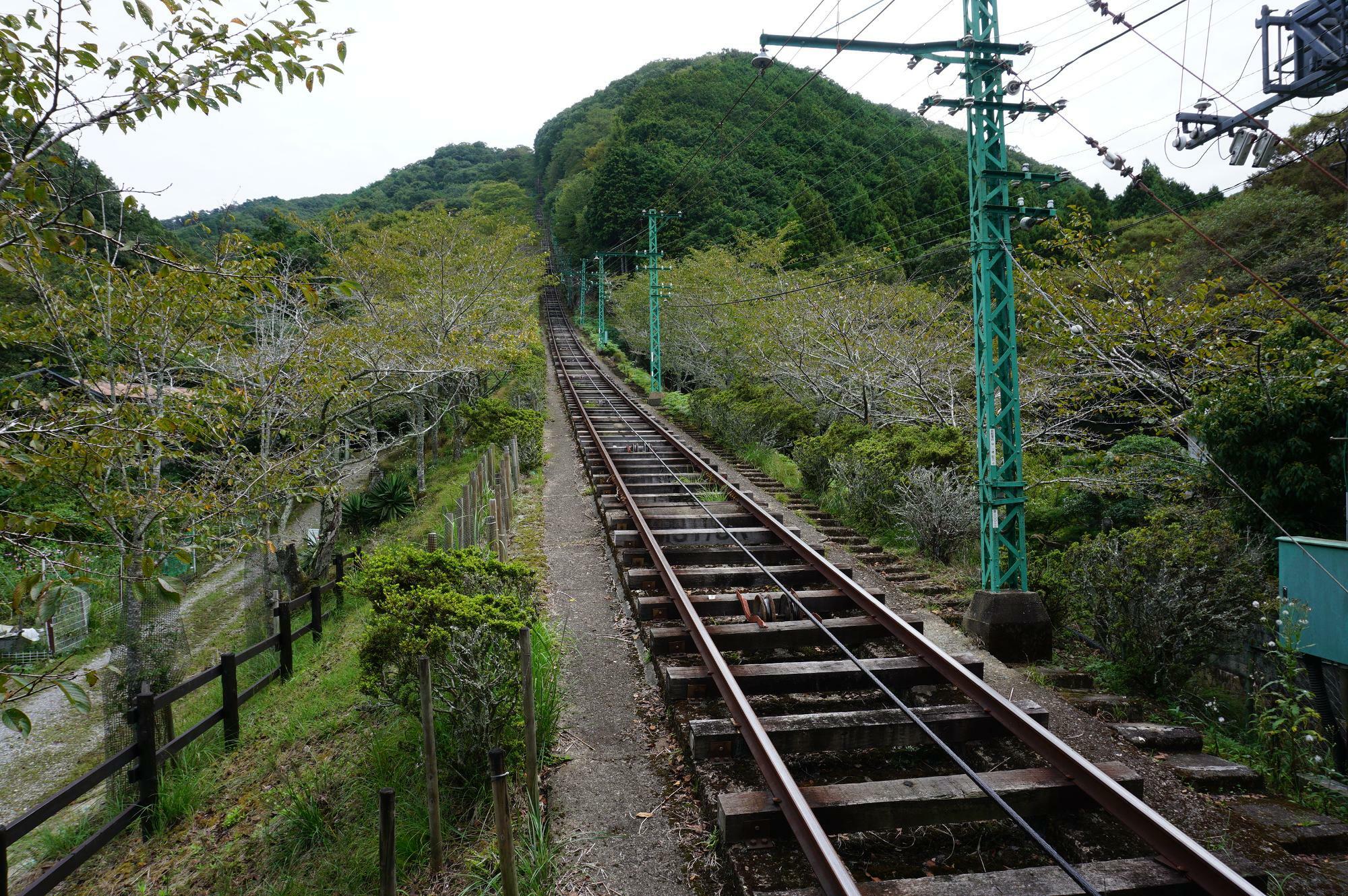 ケーブル山上駅への急傾斜