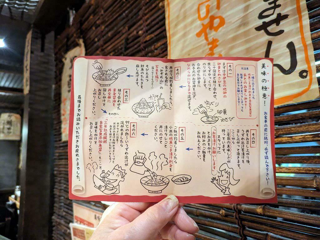 食べ方が書かれた冊子