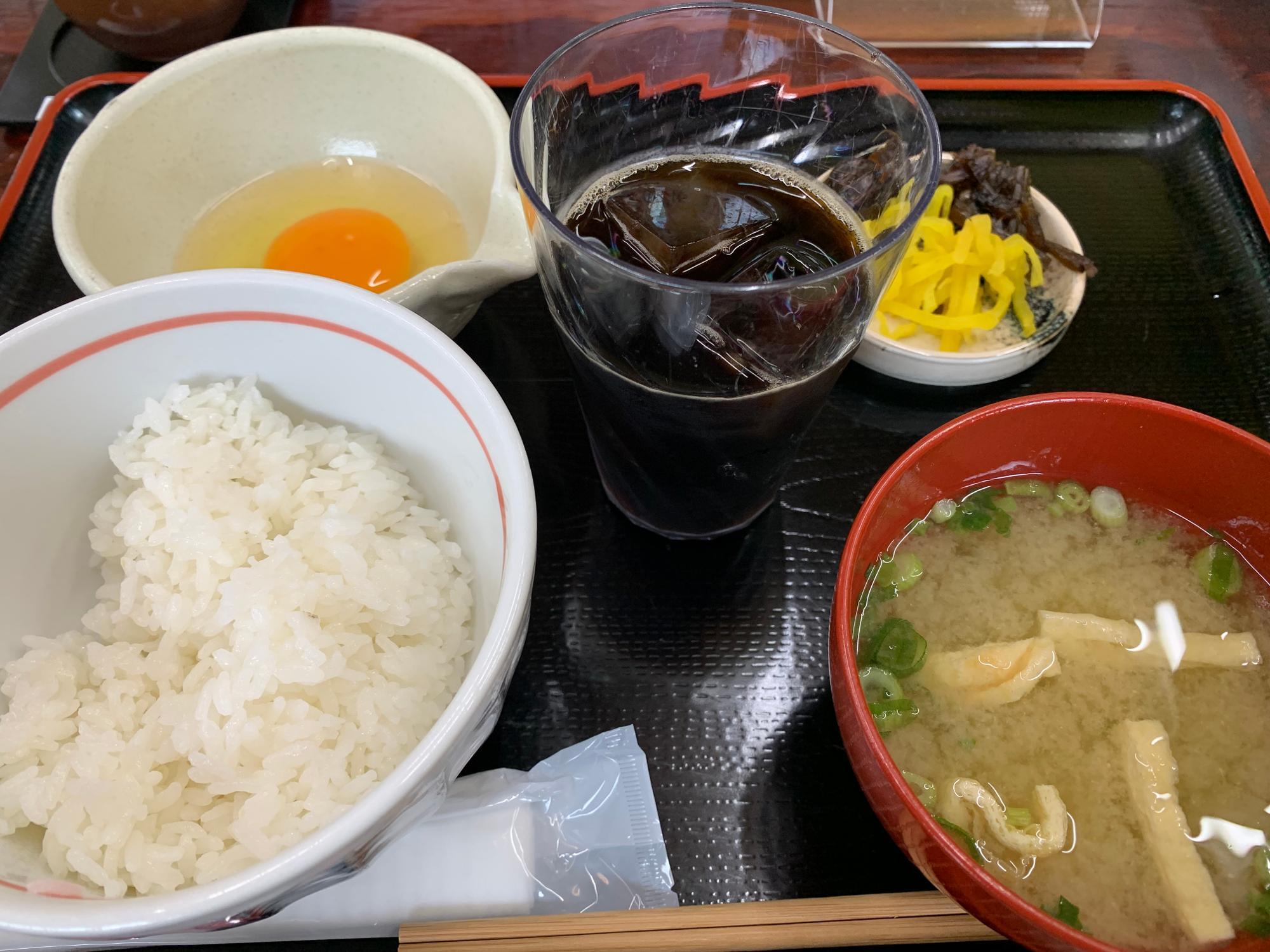 たまごかけご飯ドリンクセット（540円）