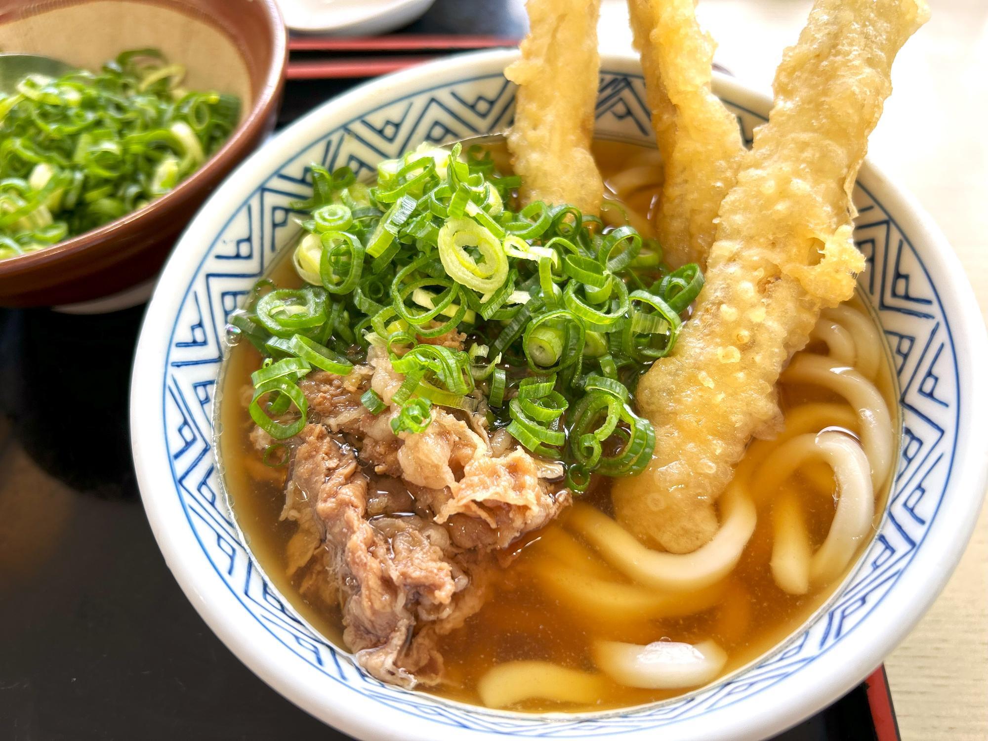 肉ごぼう天うどん