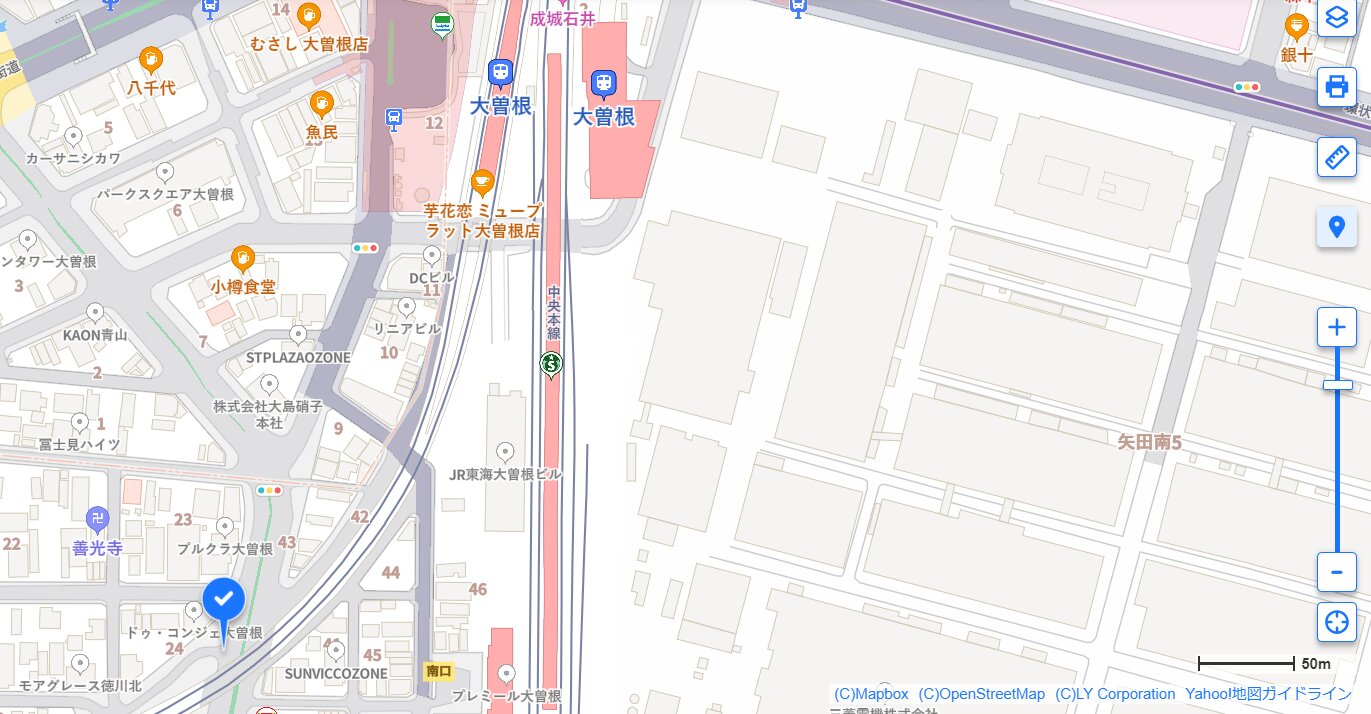 大曽根駅の南口からのほうが近いです。