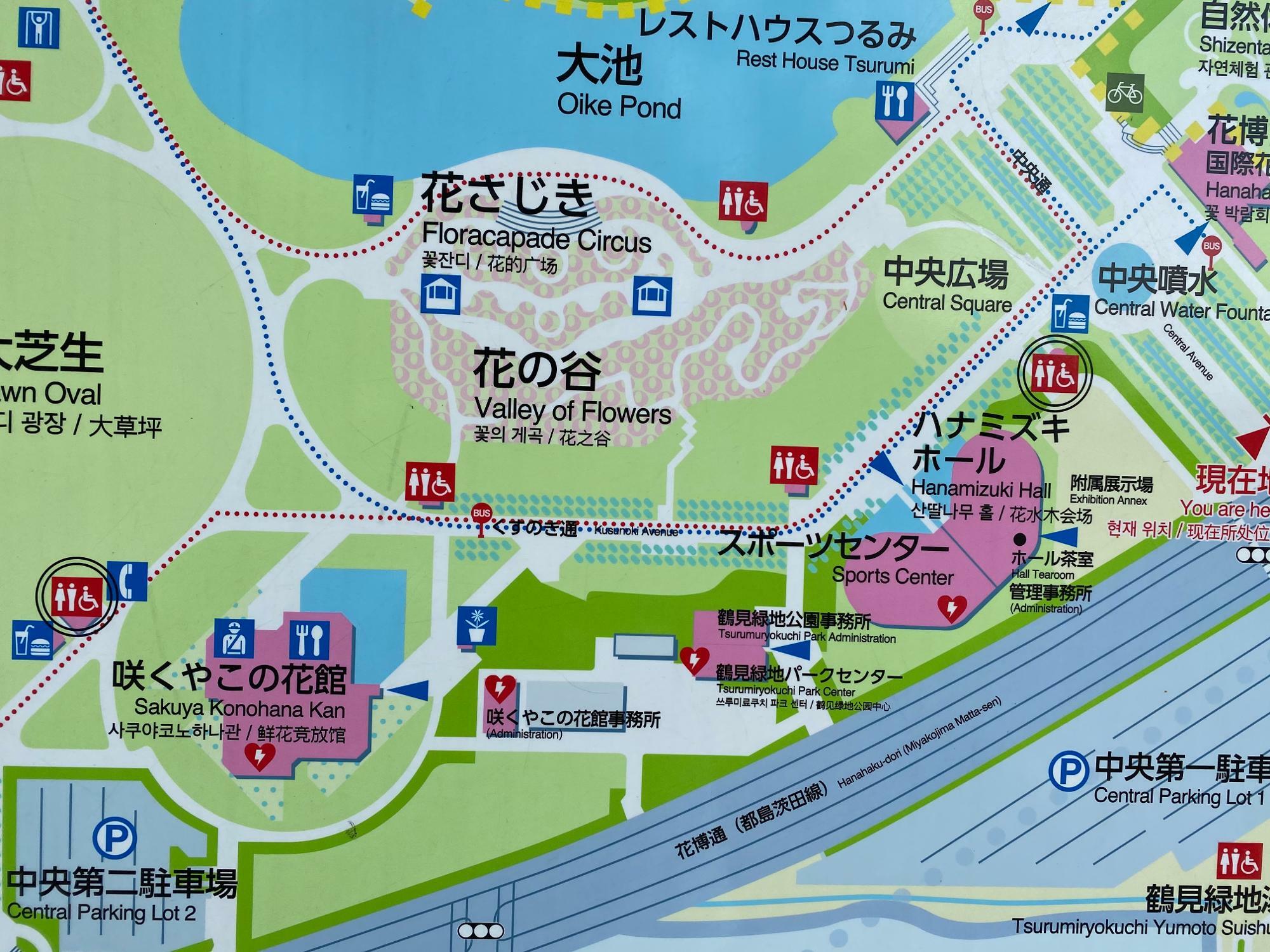 イベント開催付近の園内マップ