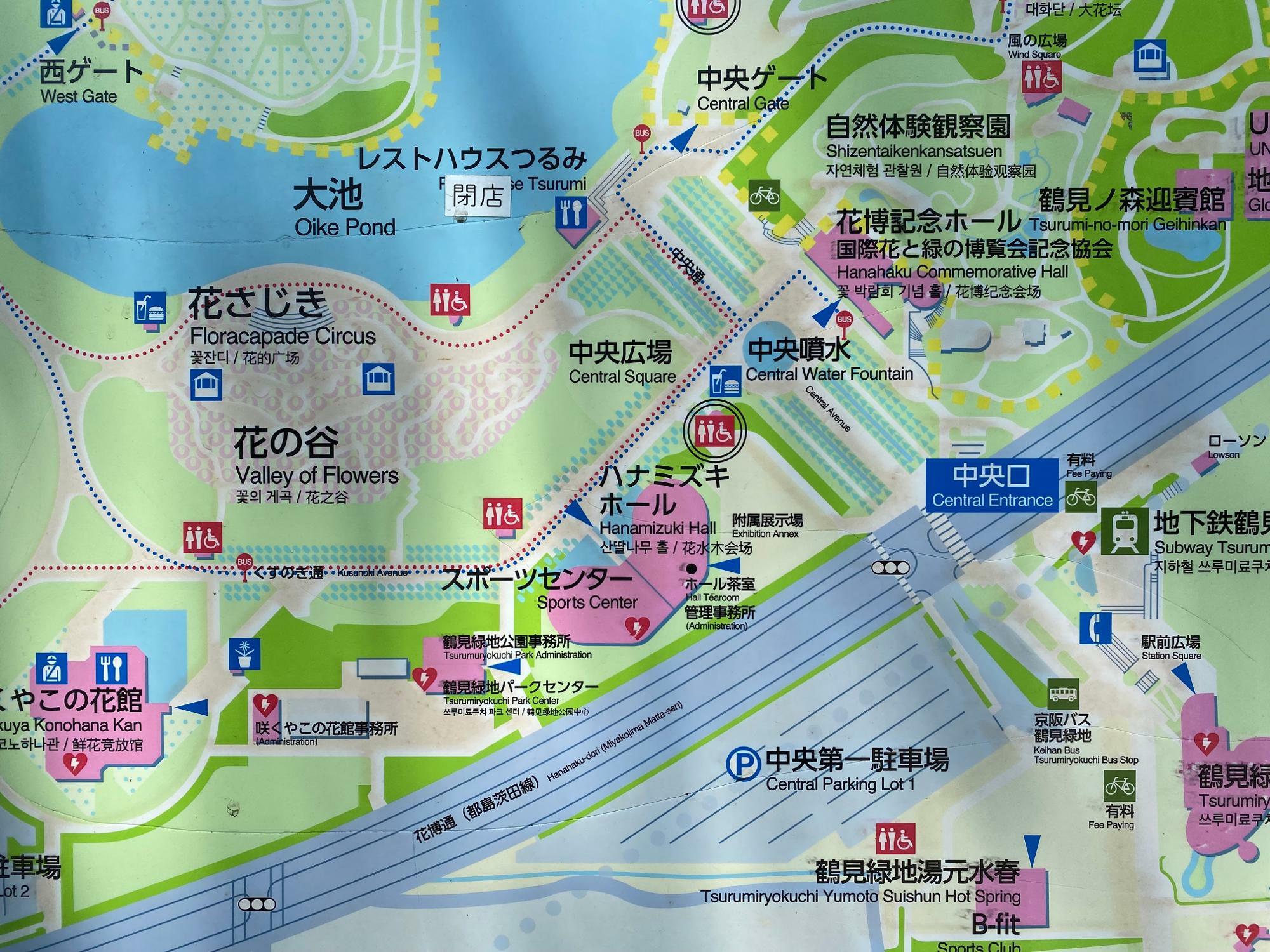 イベント開催場所付近の園内マップ