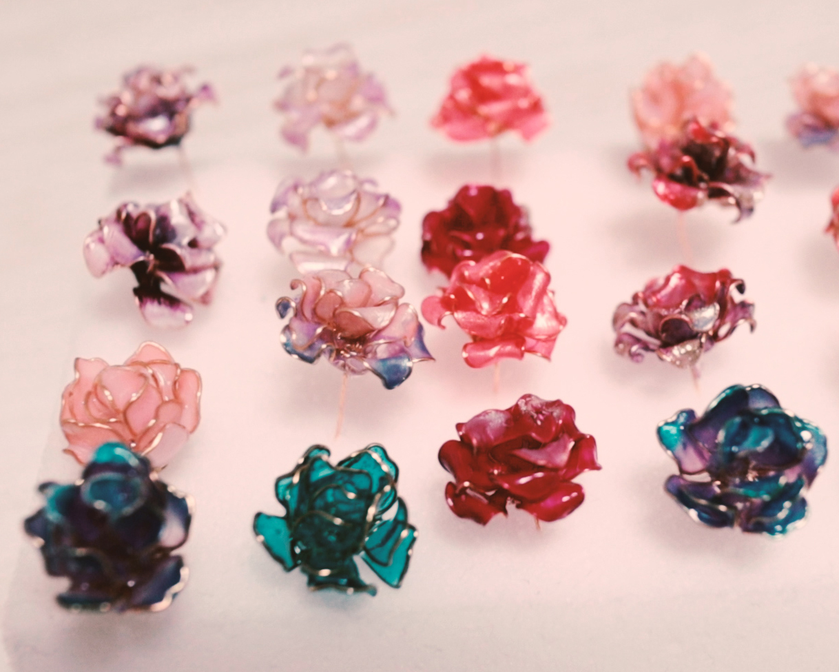 ꫛꫀꪝ✧‧˚ミニ薔薇♡レジン♡ - アクセサリー(女性用)