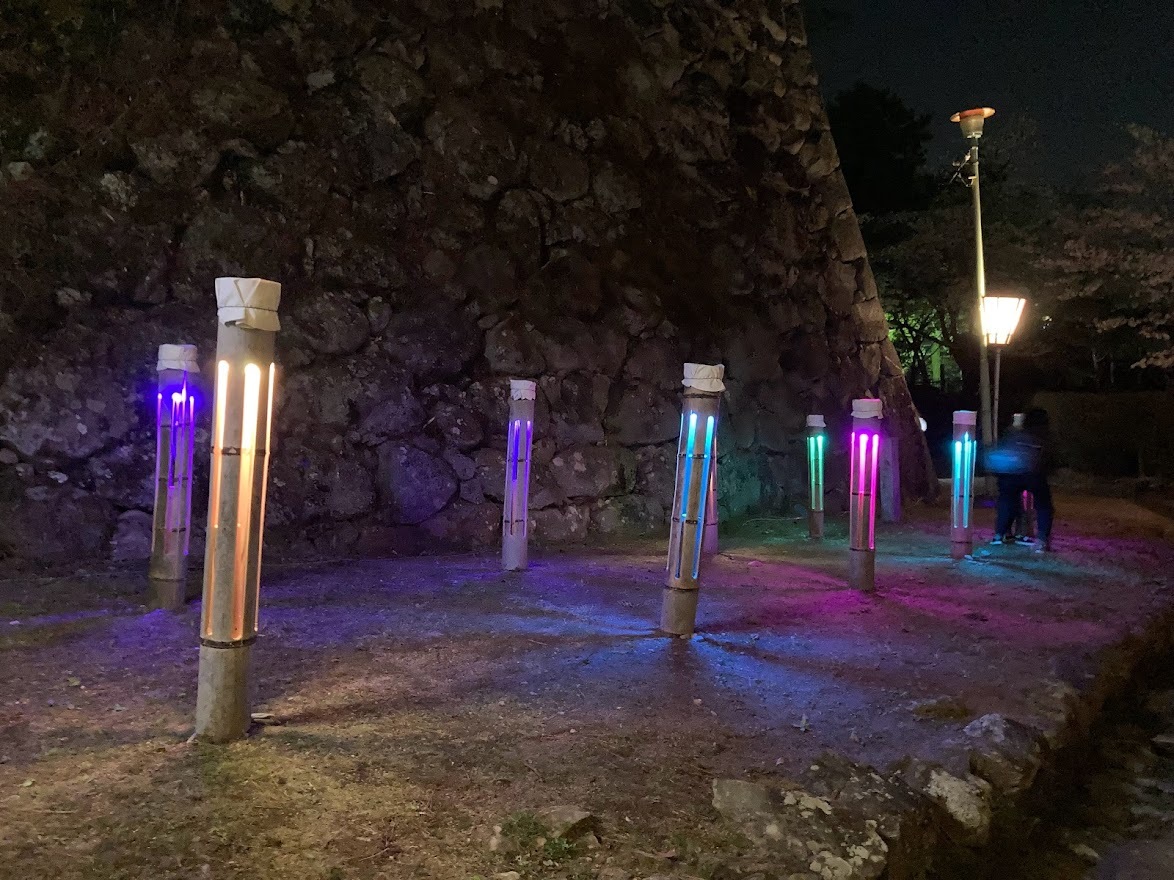 松阪公園ライトアップの竹灯り