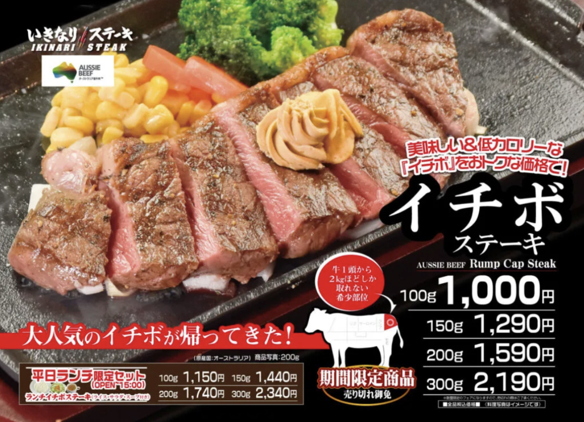 いきなりステーキで「イチボステーキ300g」を注文してみた（進撃の 