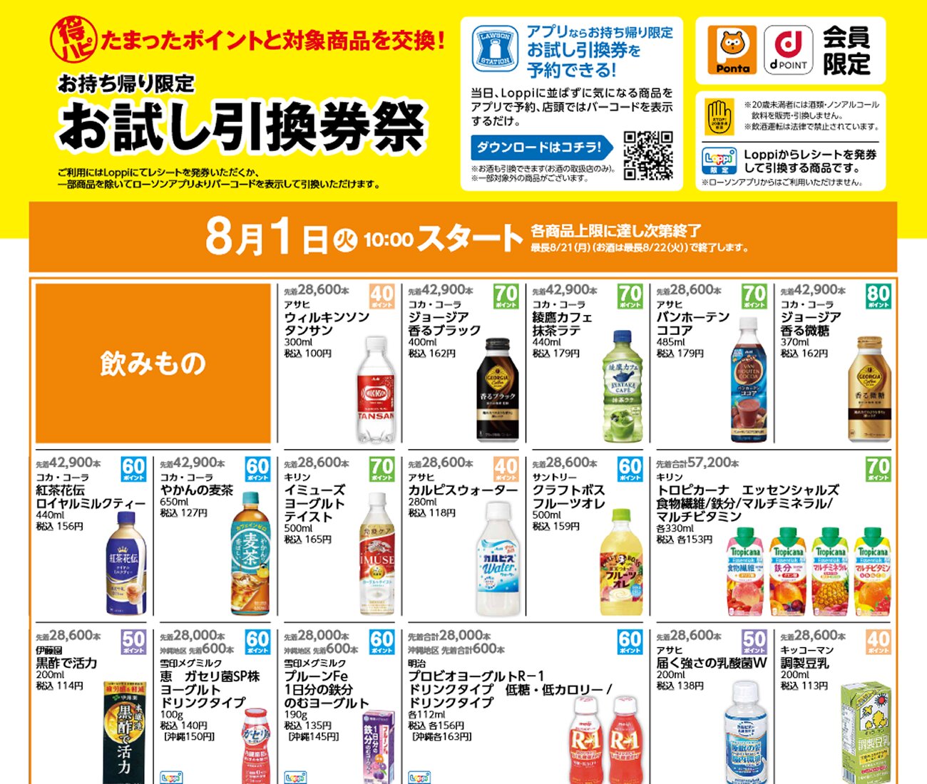 8月1日10時~お試し引換券祭が開催 Pontaやdポイントでお得に 8月1日10時~お試し引換券祭が開催 Pontaやdポイントでお得に