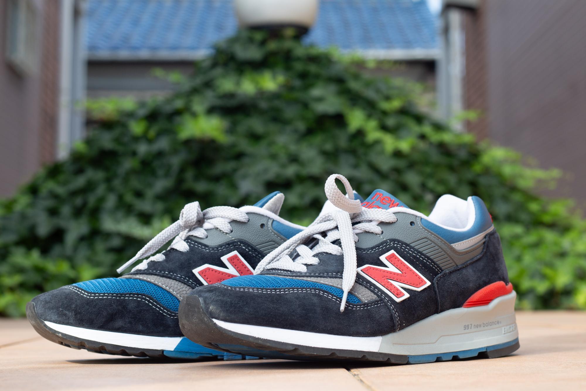 New Balanceニューバランス997 ネイビー/オレンジ/グレー USA製 ニューバランス997！鮮やかな差し色が映える夏に履きたい