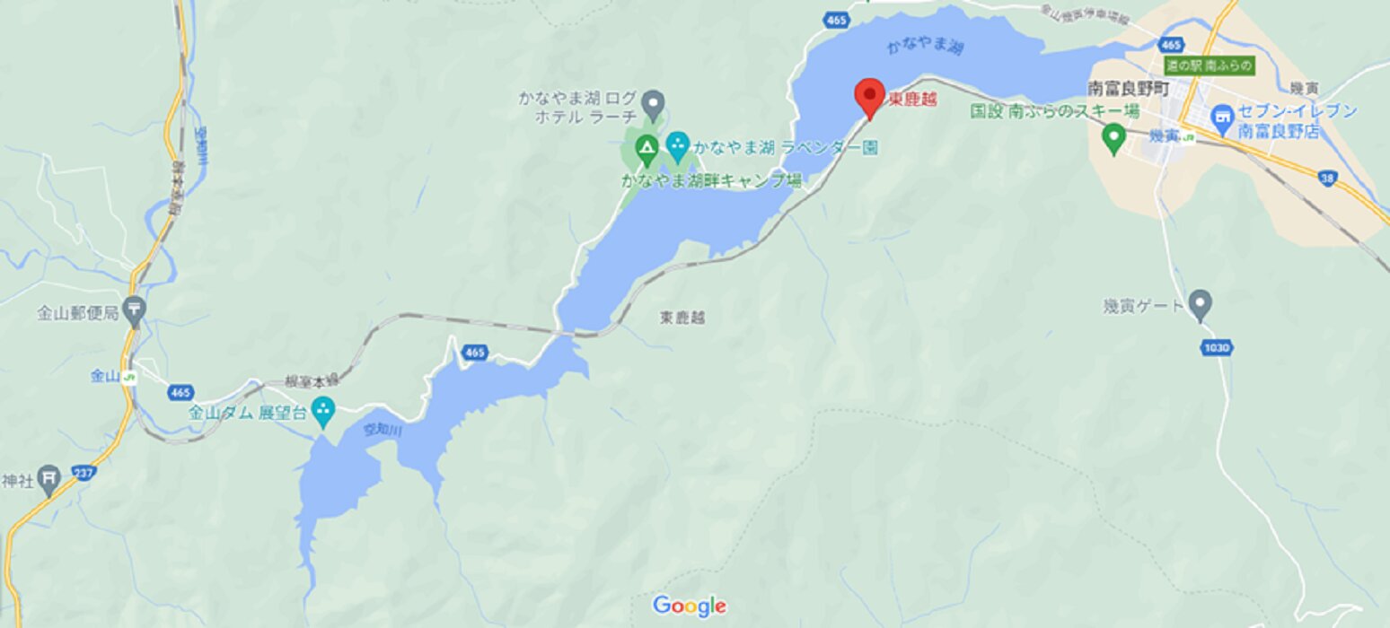 JR根室本線・東鹿越駅の位置　(C)Google