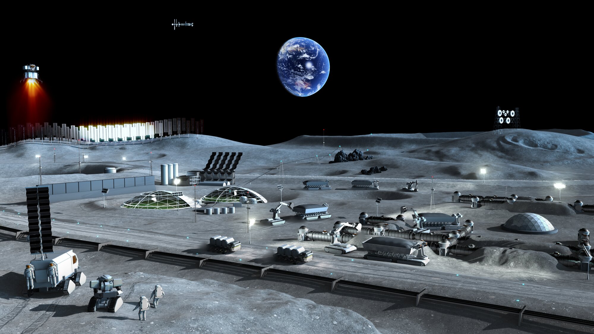 将来の月面基地 ©JAXA
