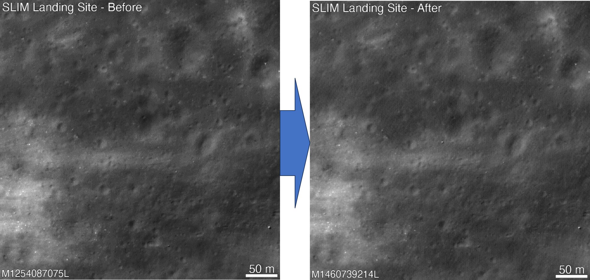 NASAが公開した月面上のSLIMを撮影した画像©NASA