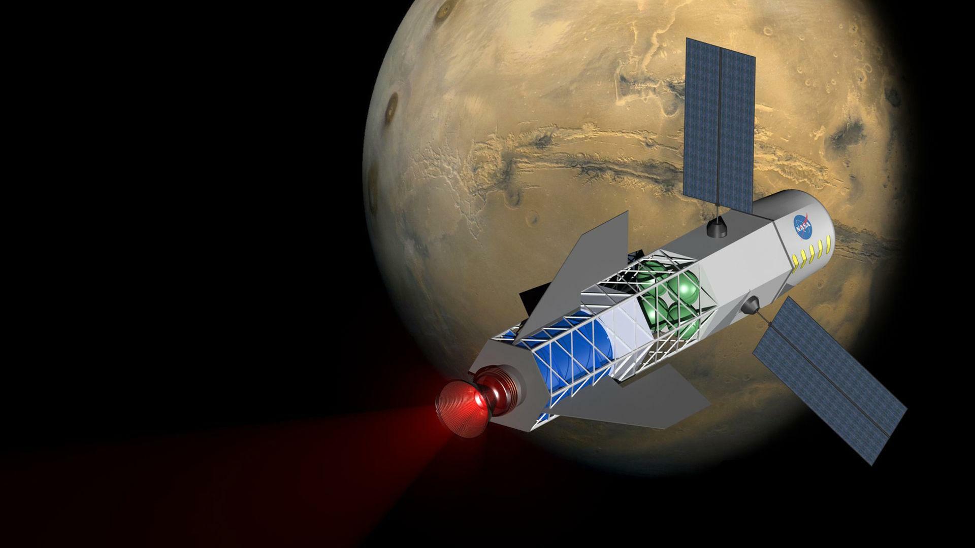 核パルスエンジンを搭載した宇宙船のイメージ図　出典：Wikipedia