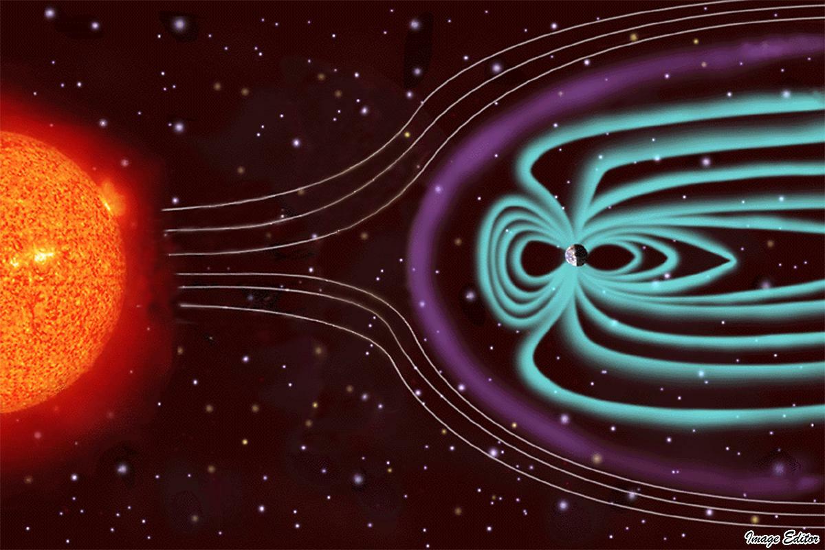 オーロラの発生原理　出典：NASA