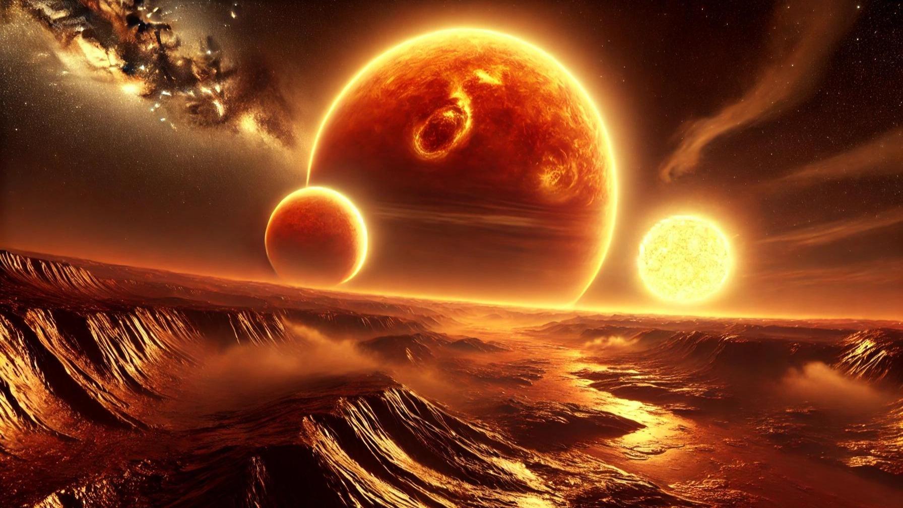太陽が3つある惑星を発見】太陽よりも40倍大きく見える異形の