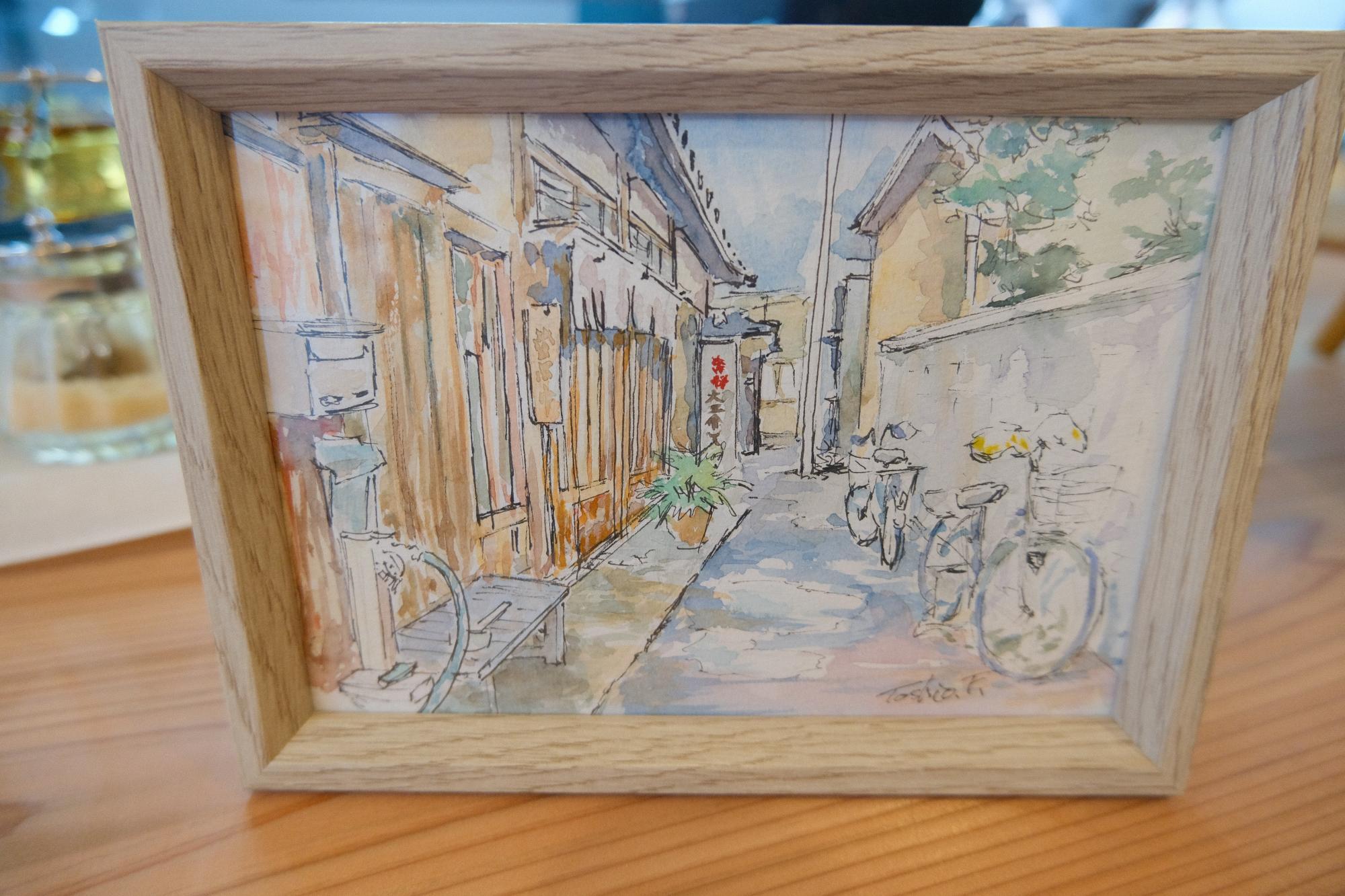 水彩絵の具で泉州の風景を描かれている古谷 寿雄(ふるや としお)さんの作品