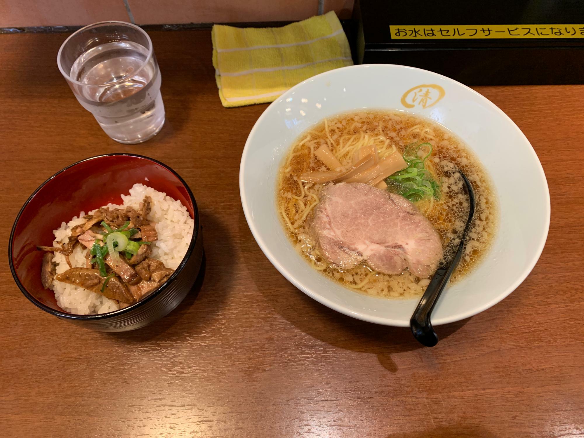 中華そば（ランチ専用）＋ミニチャーシュー丼