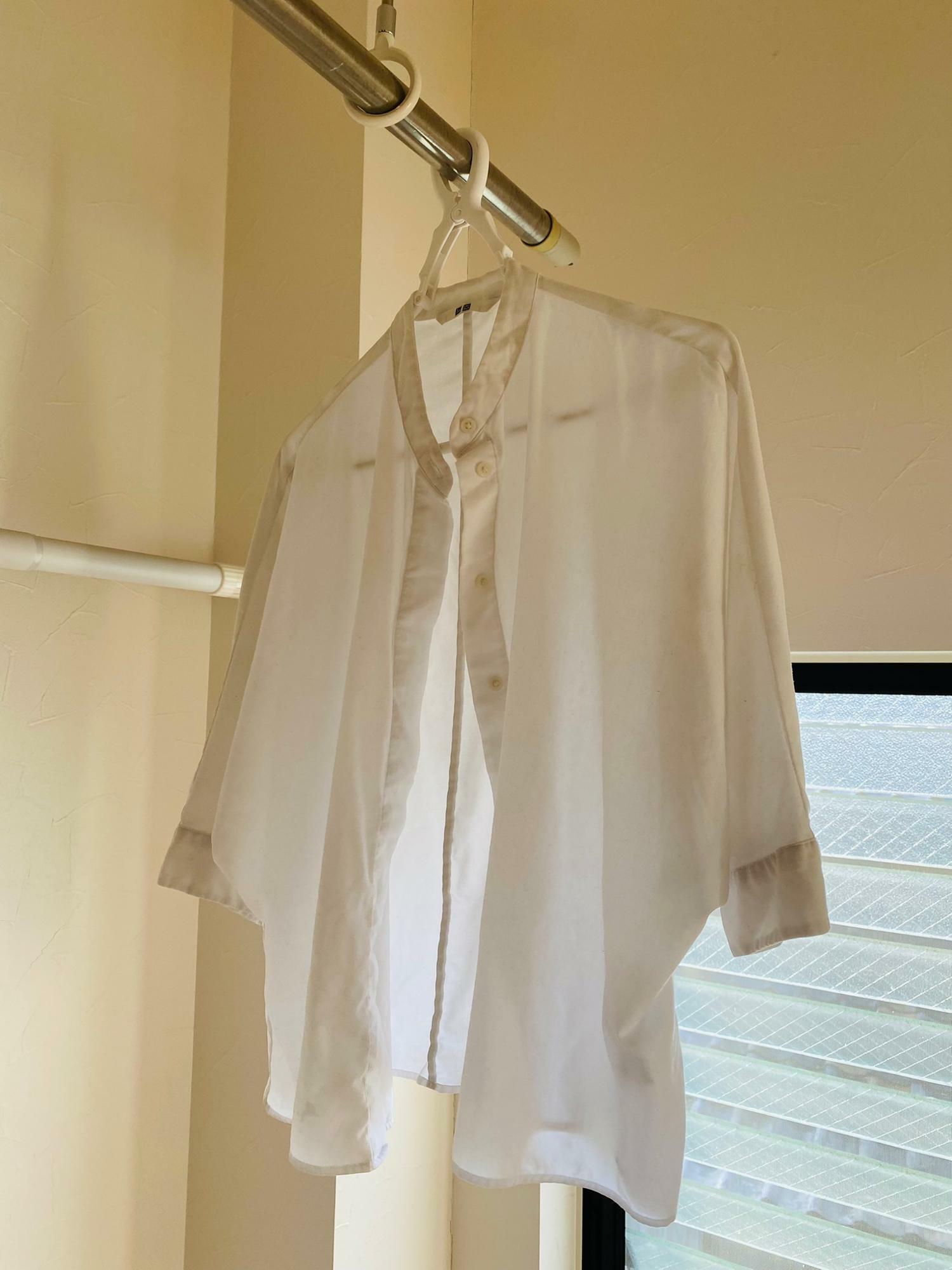 脱水1分設定後のシャツはビチョビチョではなくちょっと湿ってるなという程度。