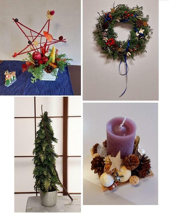 教室で作られたクリスマスオーナメント