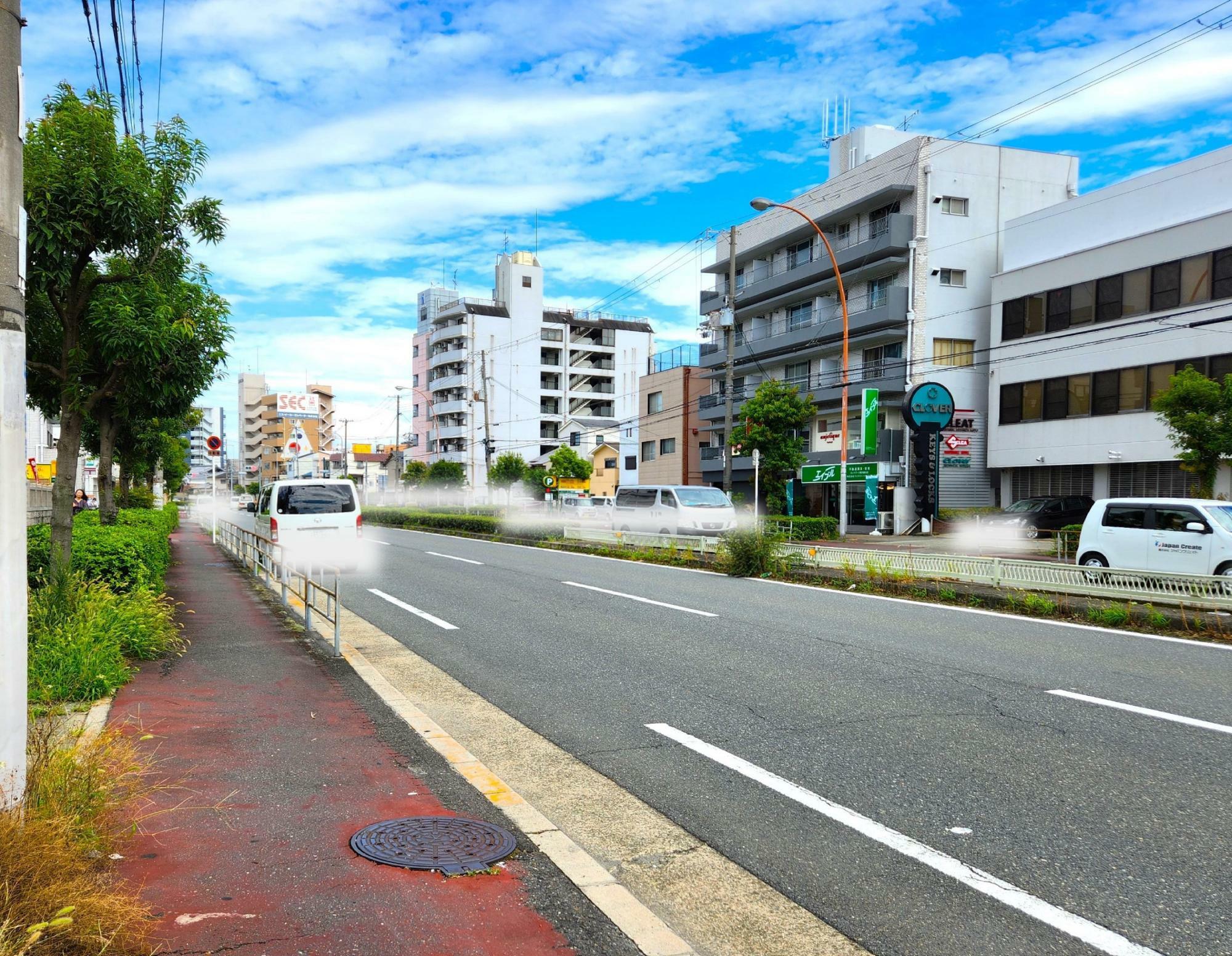 東西に通る道路「庄内新庄線」。