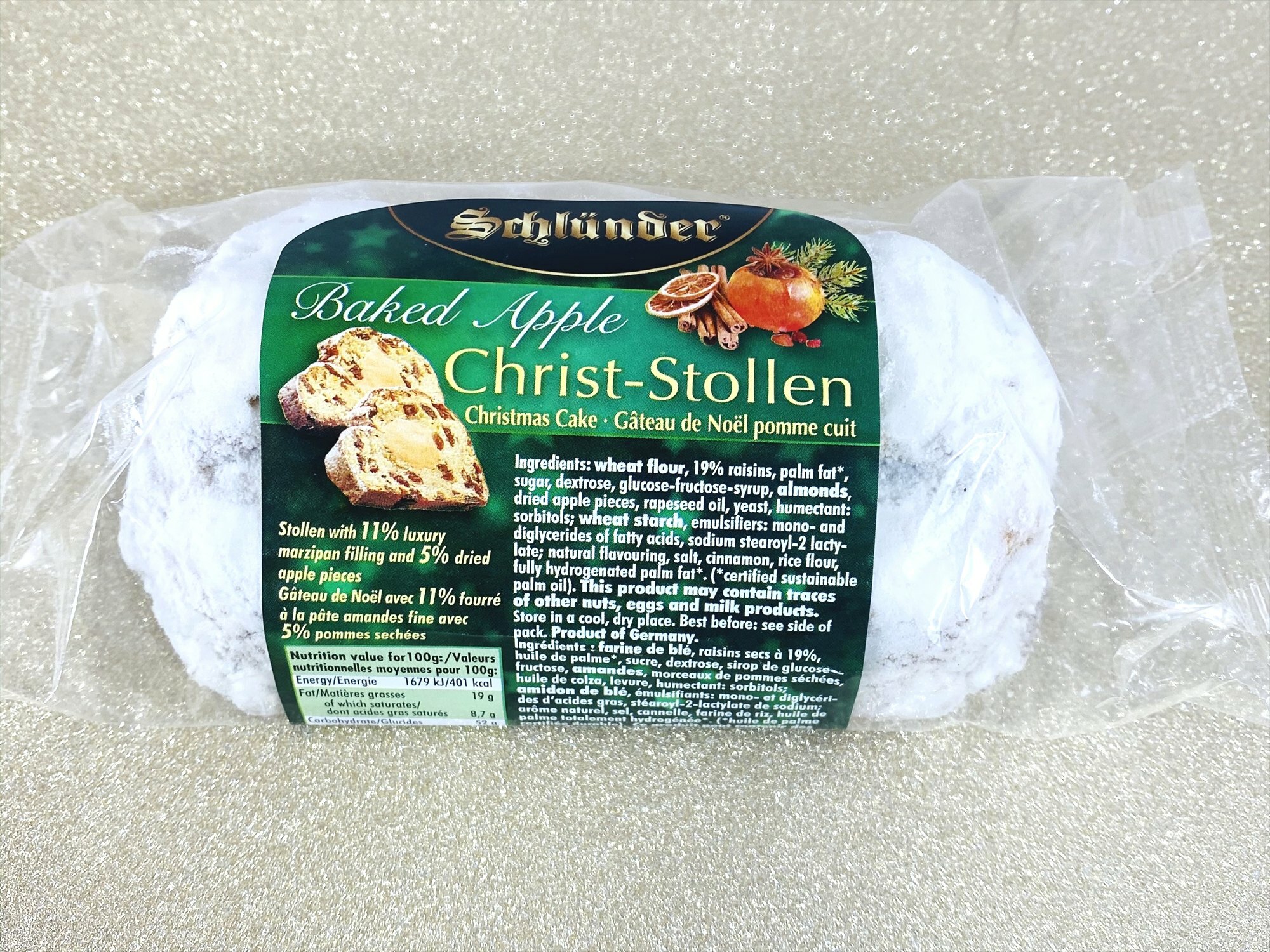 Schlünder Baked Apple Christ-Stollen Christmas Cake.
