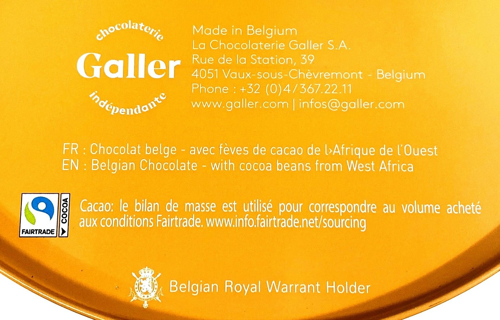 Belgian Royal Warrant Holder.