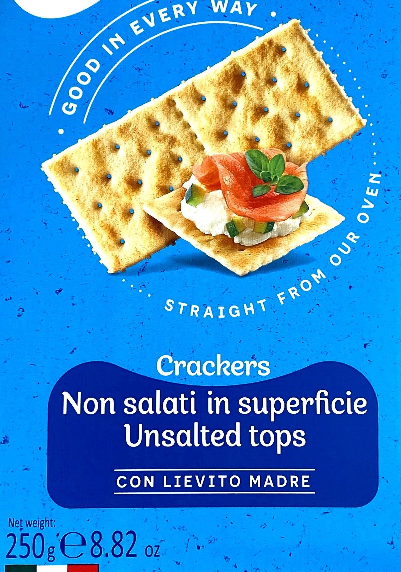 Non salati in superficie.（表面に塩がかかっていない）