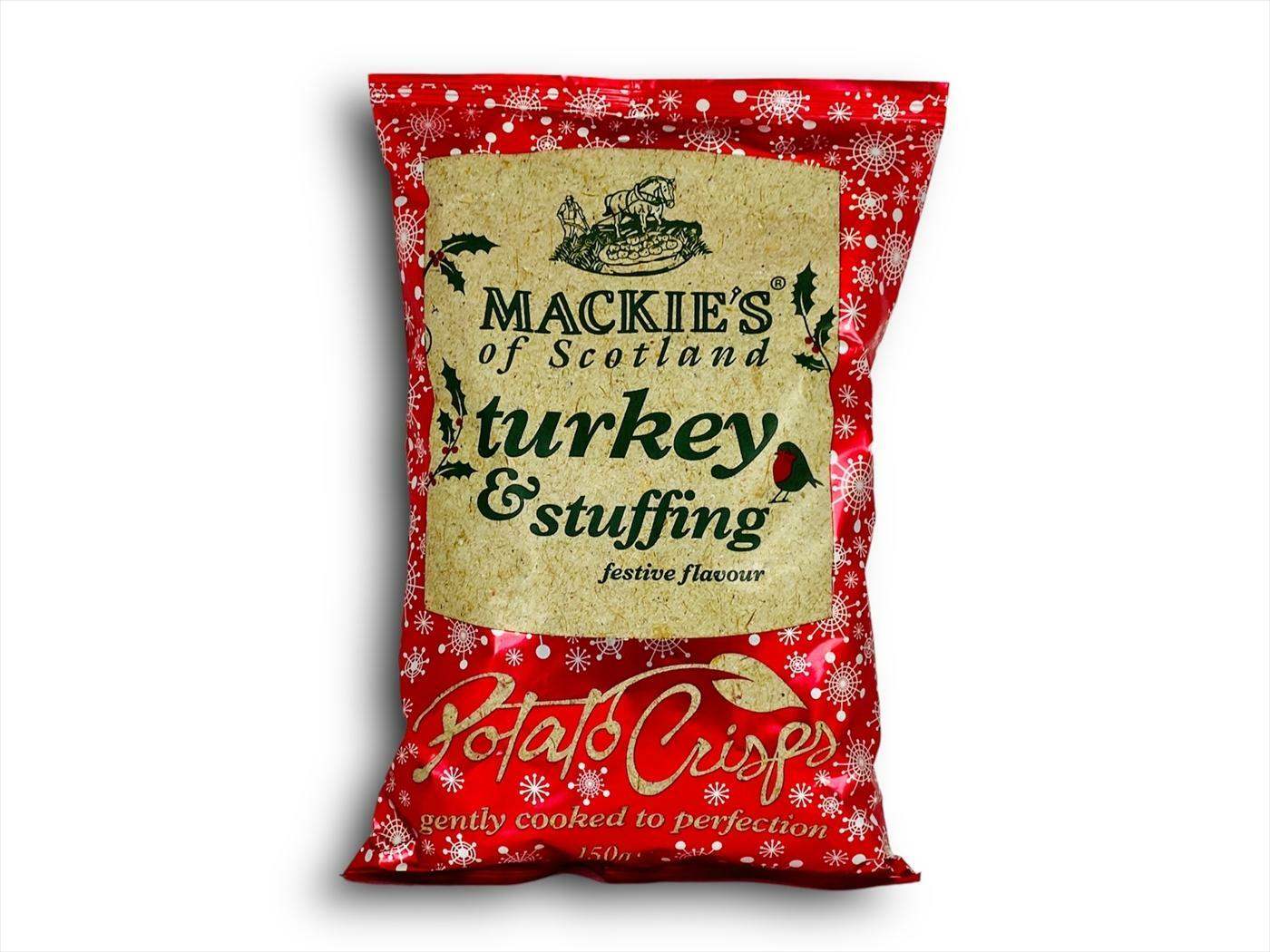 MACKIE'S of Scotland Turkey & Stuffing Festive Felalo Crisps.