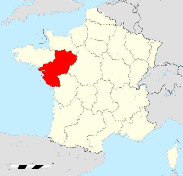 出典：wikipedia - フランス西部ペイ・ド・ラ・ロワール地域圏