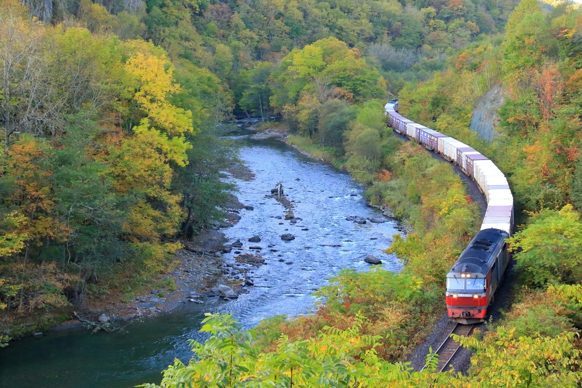 石北本線の貨物列車(写真AC)